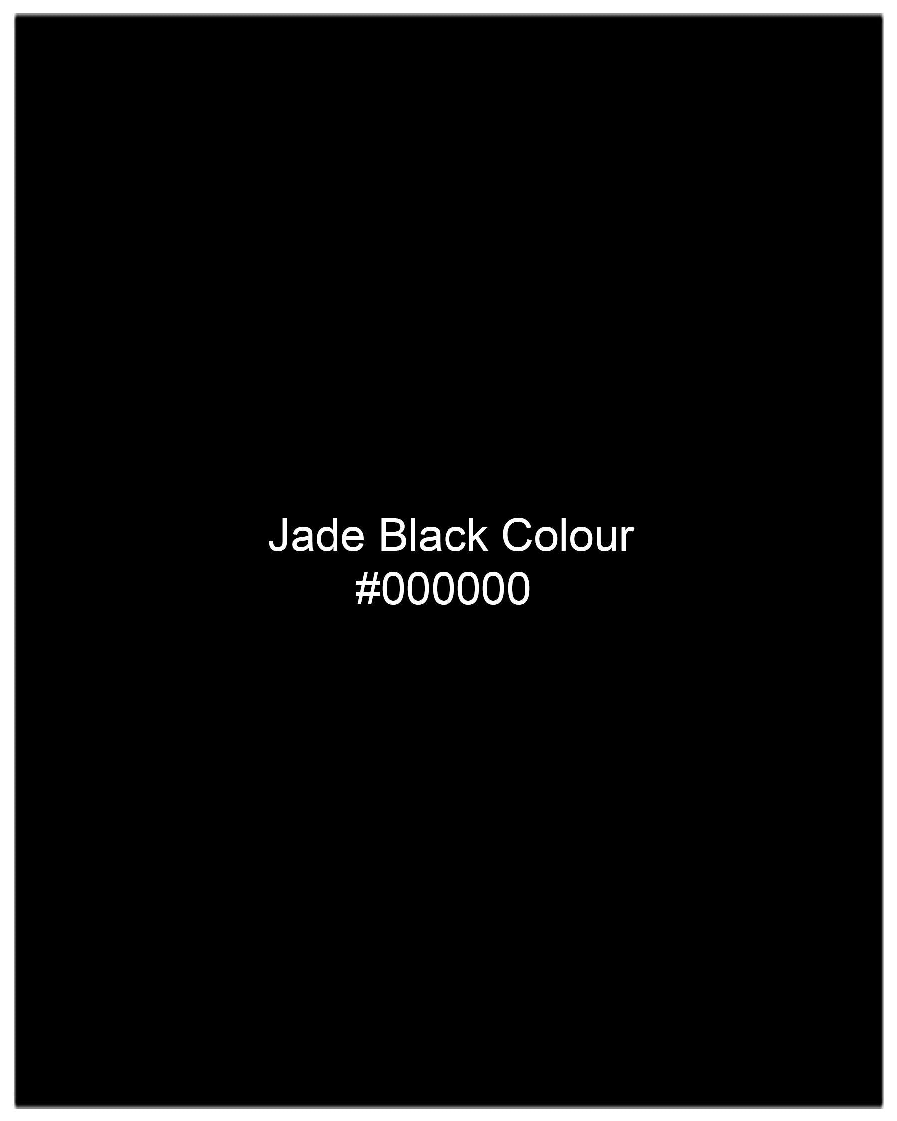Jade Black diamond textured Double Breasted Suit