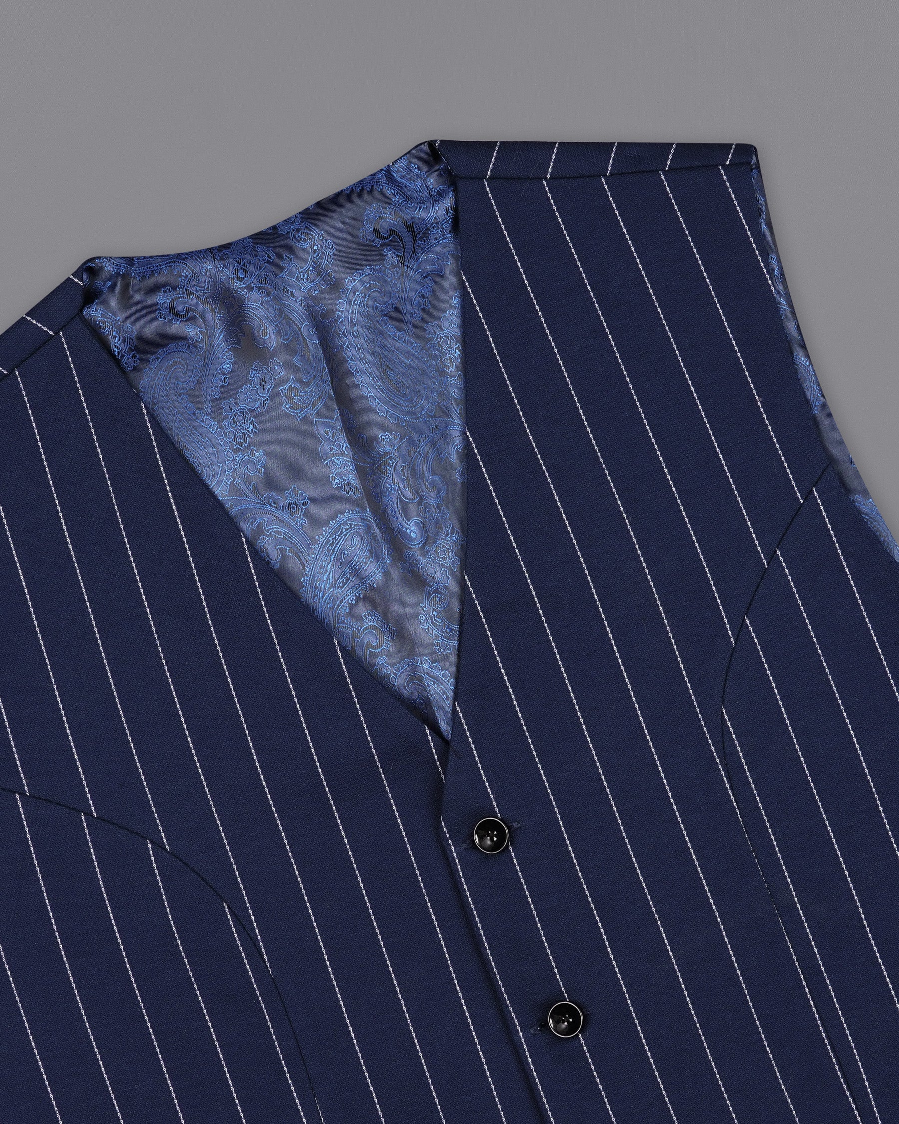 Zodiac Blue Striped Single Breasted Suit