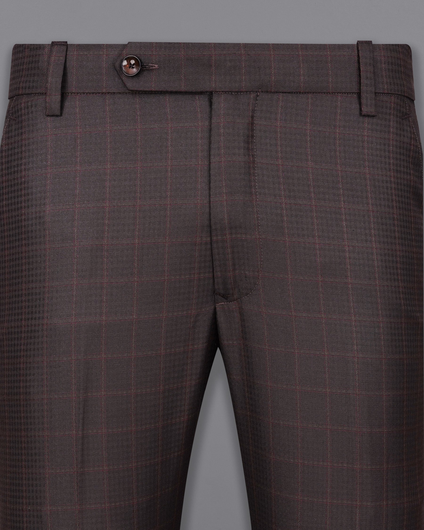 Thunder Brown Subtle Checkered Double Breasted Suit