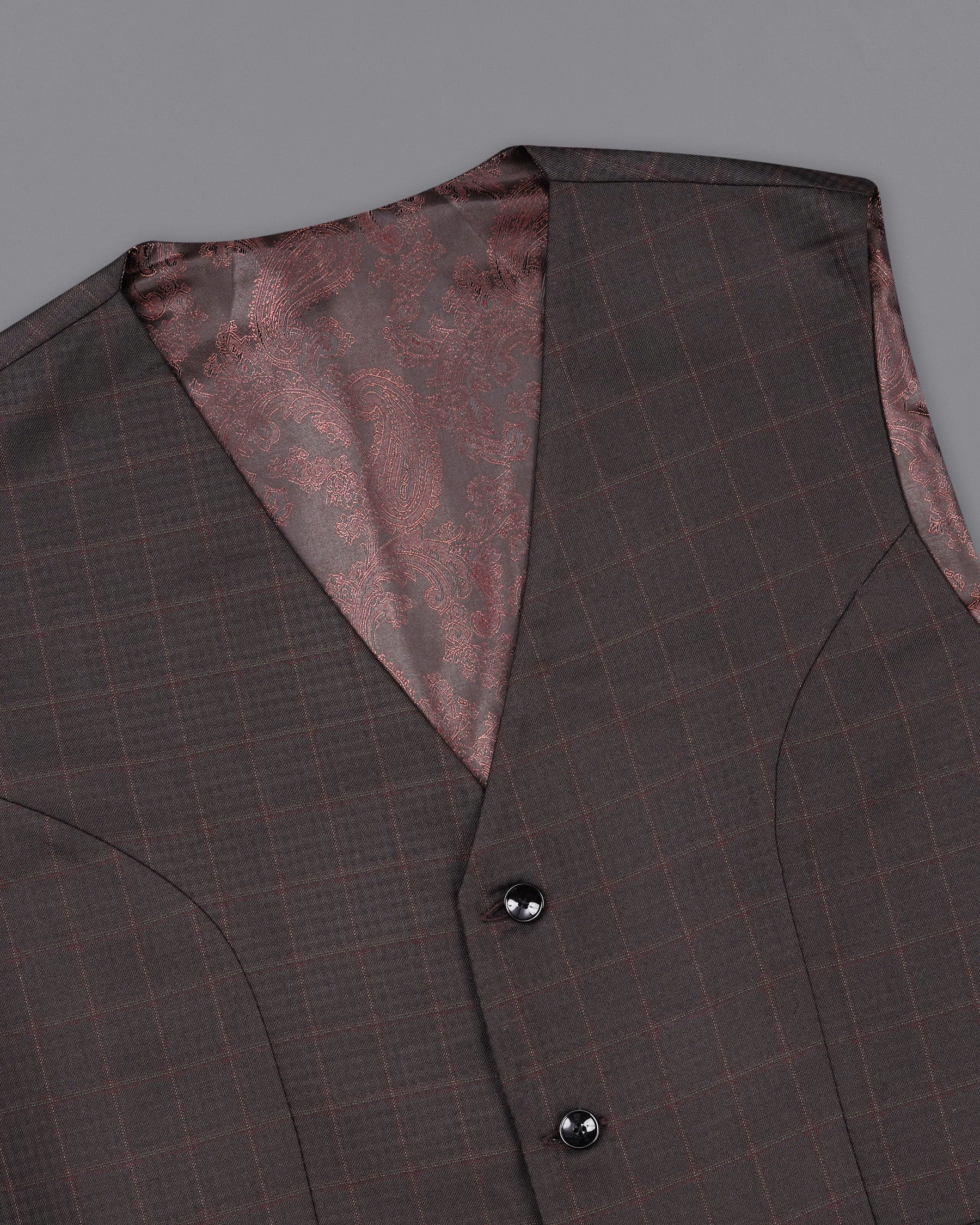 Thunder Brown Subtle Checkered Double Breasted Suit