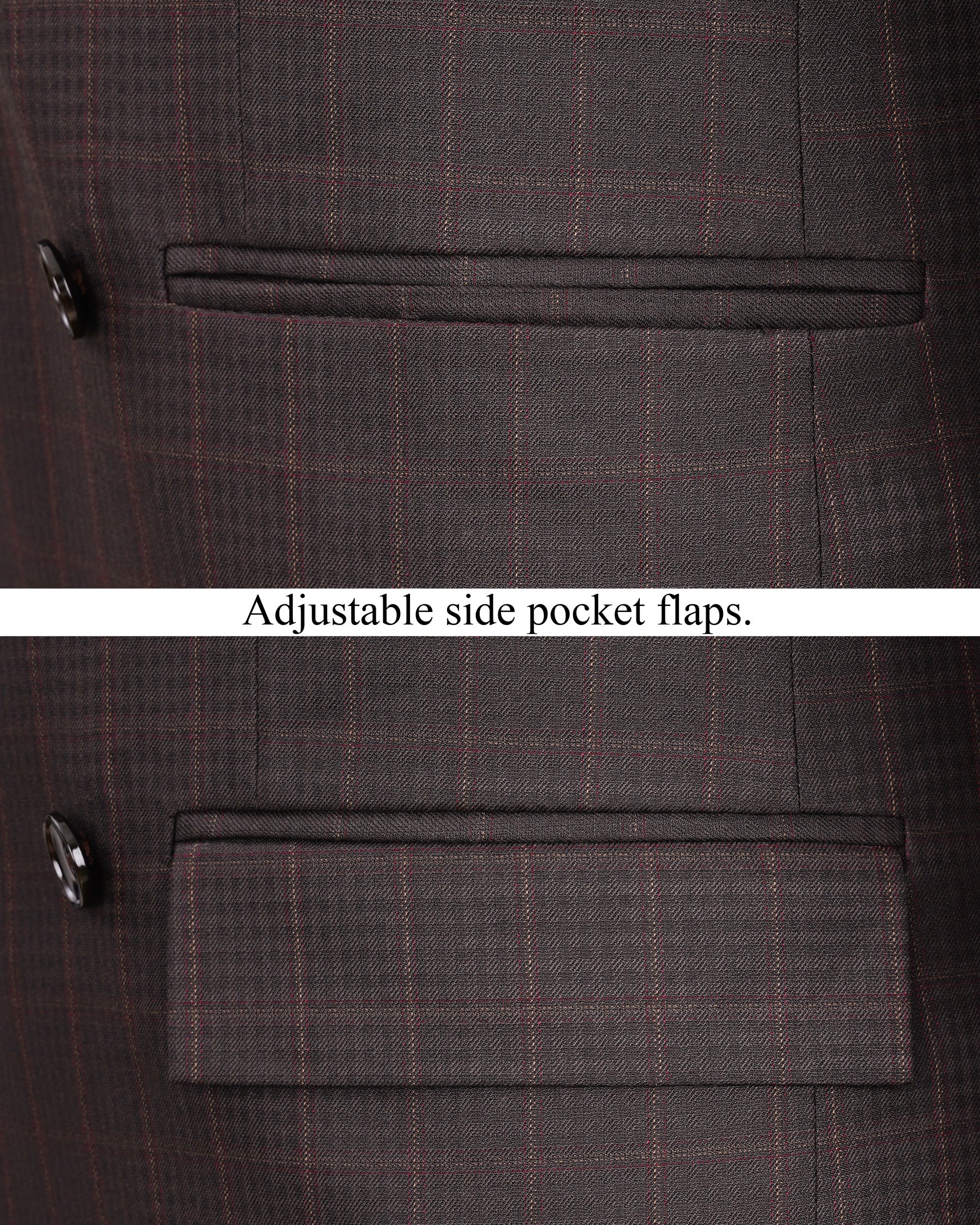 Thunder Brown Subtle Checkered Double Breasted Suit