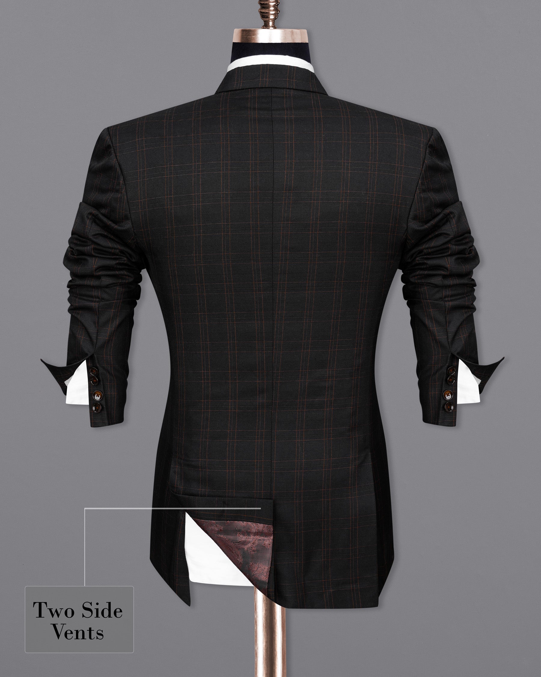 Jaguar Black Plaid Double Breasted Suit