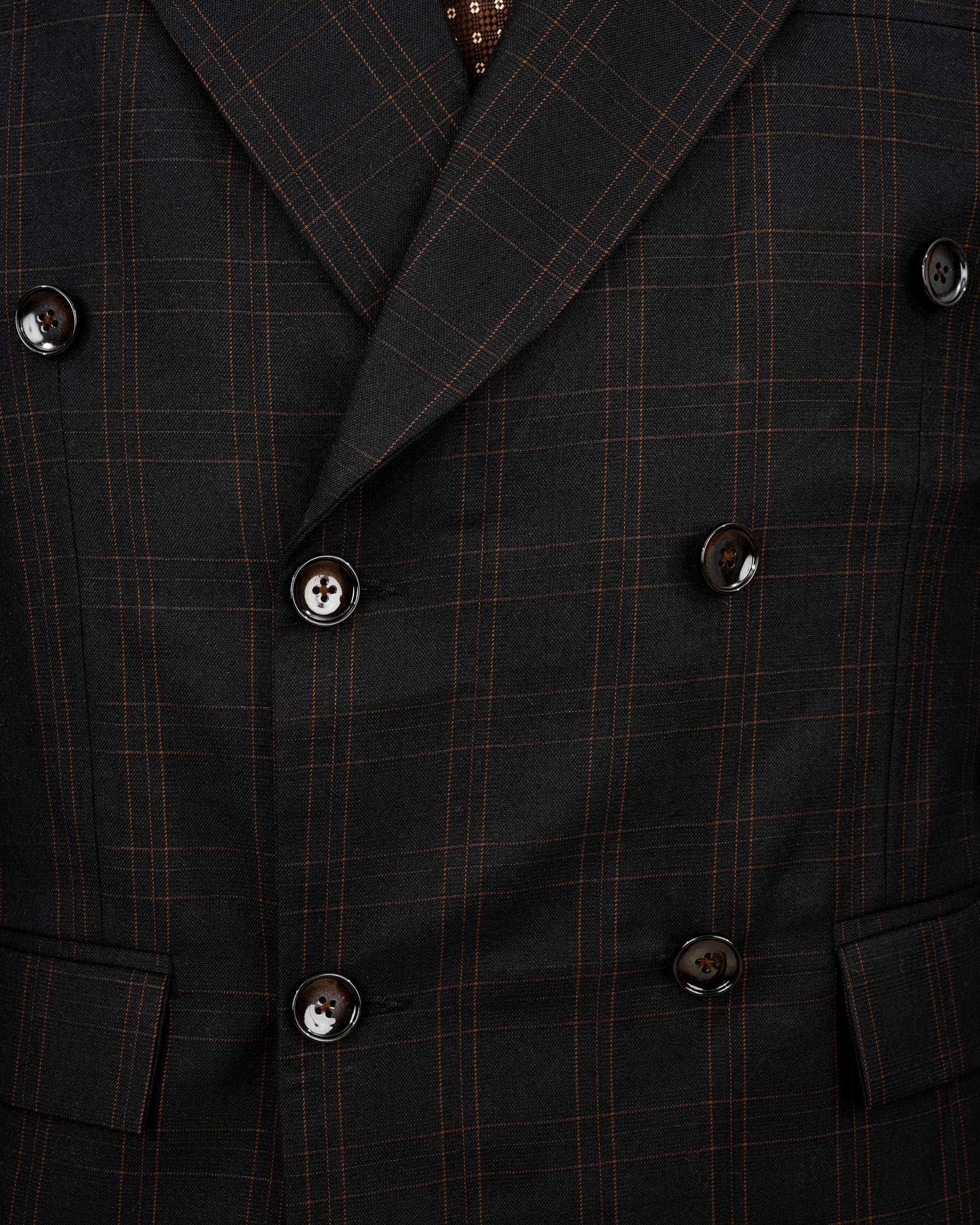 Jaguar Black Plaid Double Breasted Suit