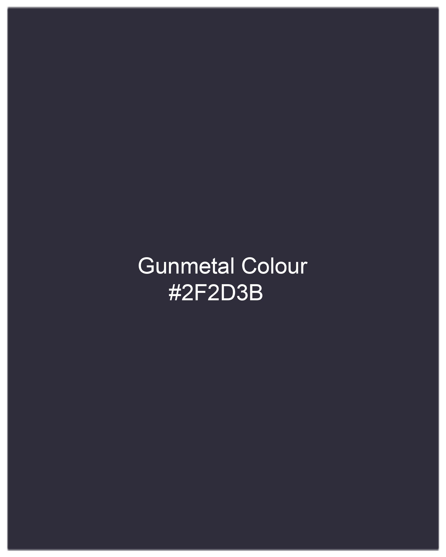 Gunmetal Navy Blue Single Breasted Suit