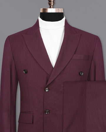 Cocoa Bean Maroon Double Breasted Suit