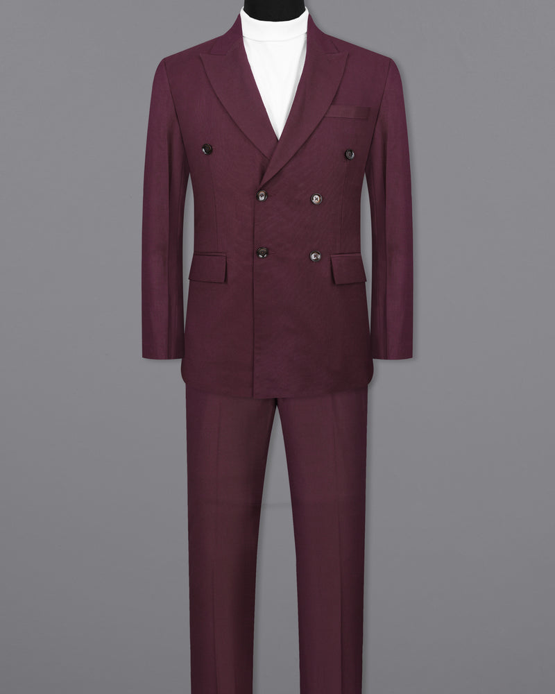 Cocoa Bean Maroon Double Breasted Suit