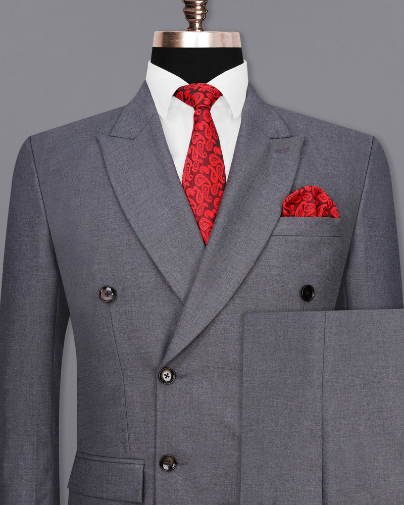Vampire Light Gray Double Breasted Suit