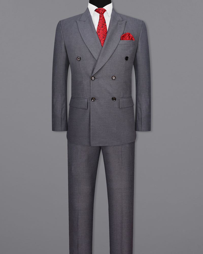 Vampire Light Gray Double Breasted Suit