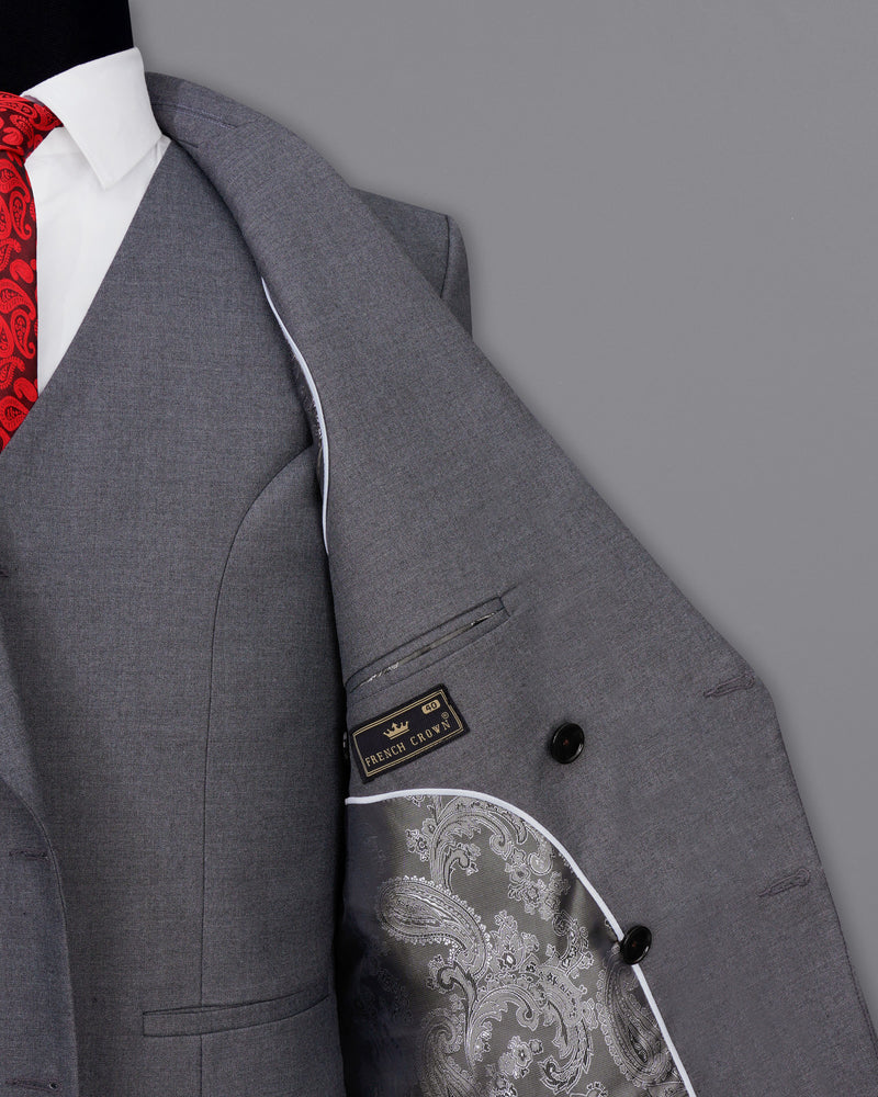 Vampire Light Gray Double Breasted Suit