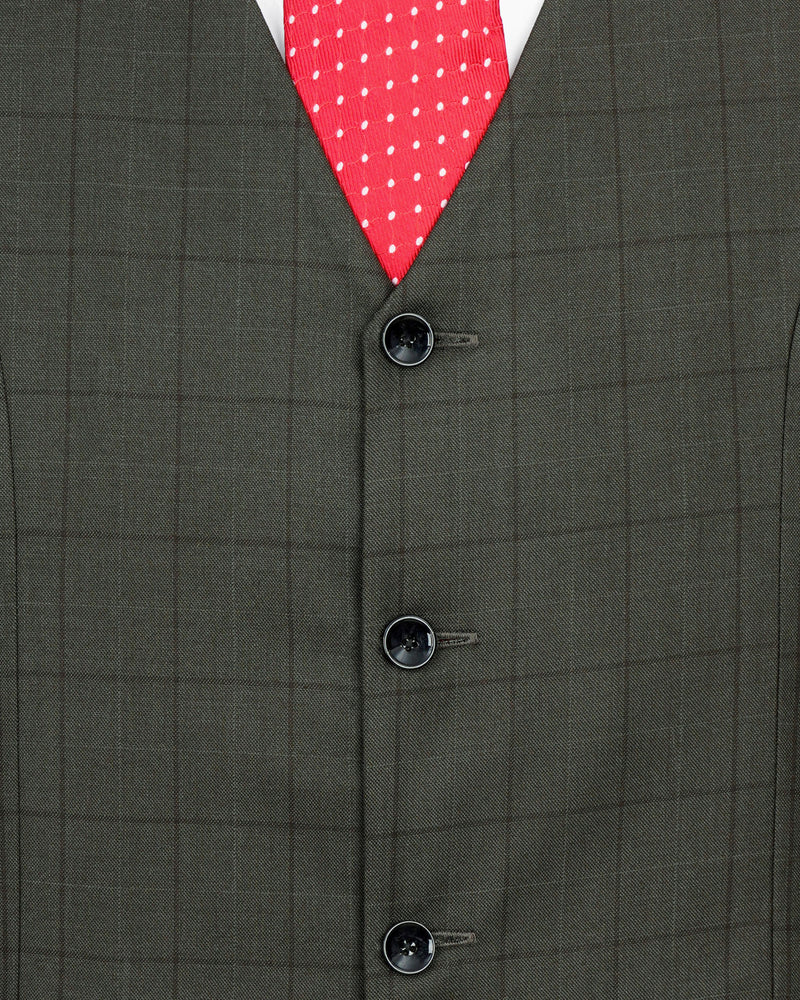 Tuatara Green Windowpane Single Breasted Suit