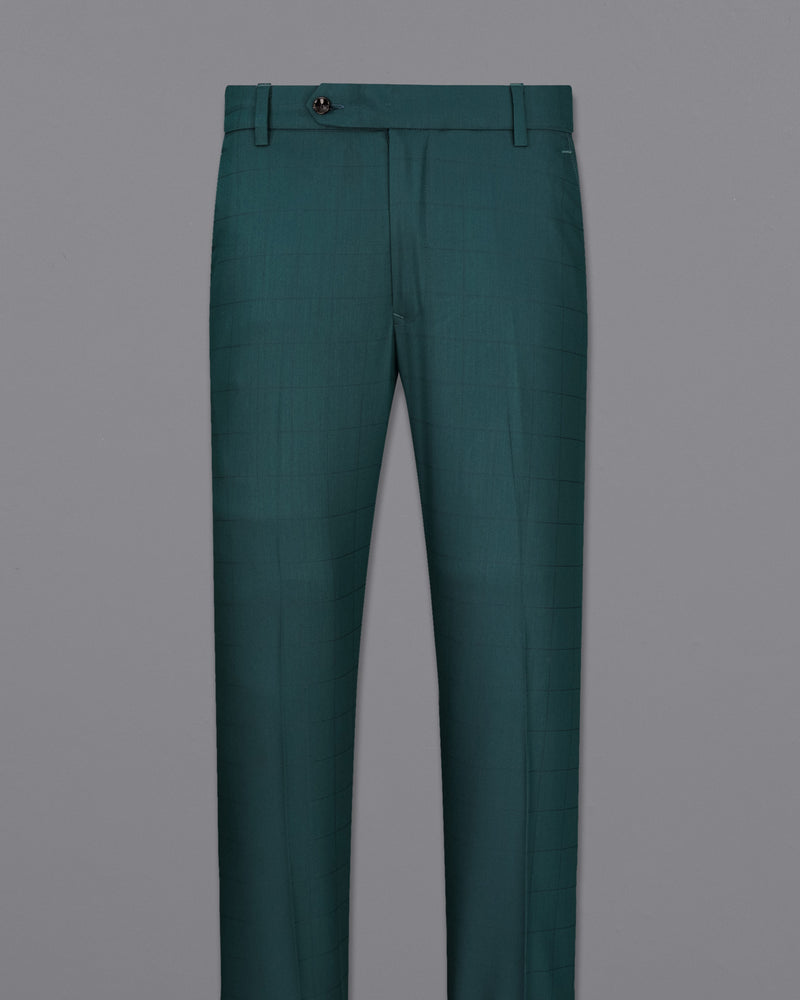 Dianne Green Subtle Windowpane Cross Placket Bandhgala Suit