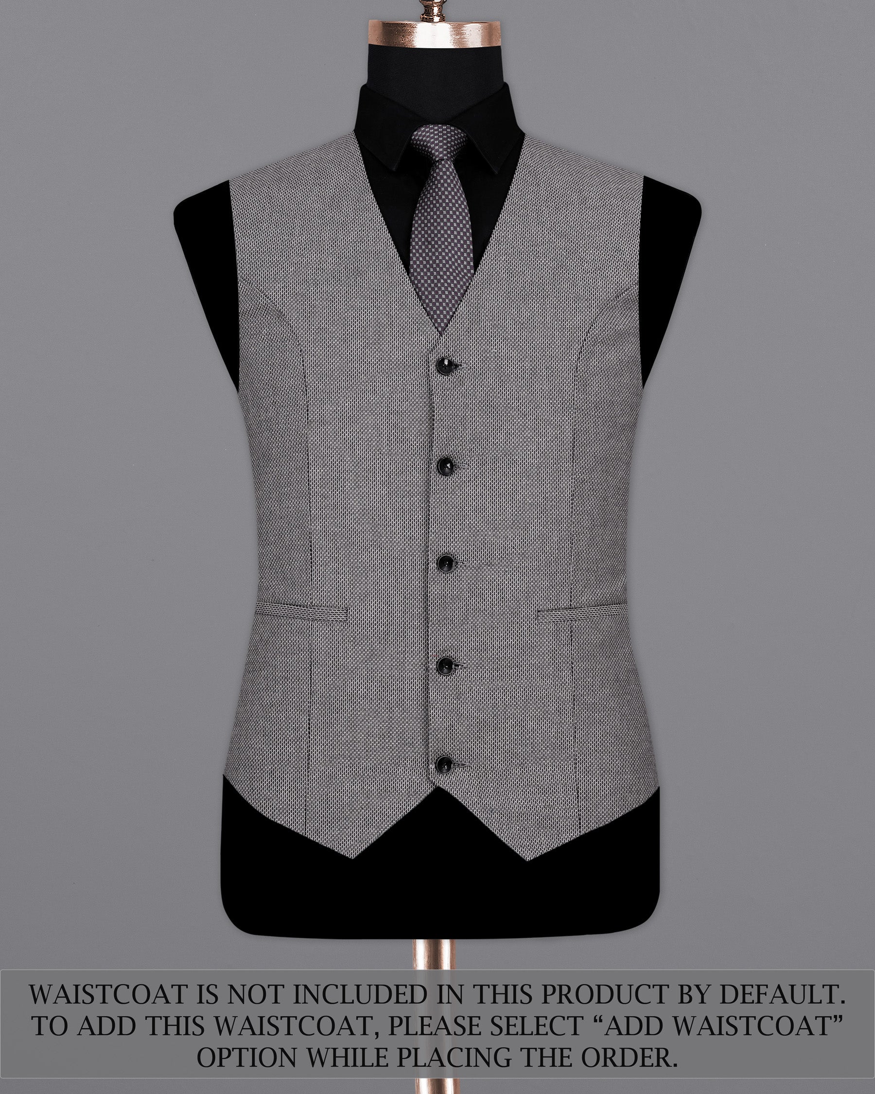 Pale Slate Gray and Black Premium Cotton Double Breasted Suit