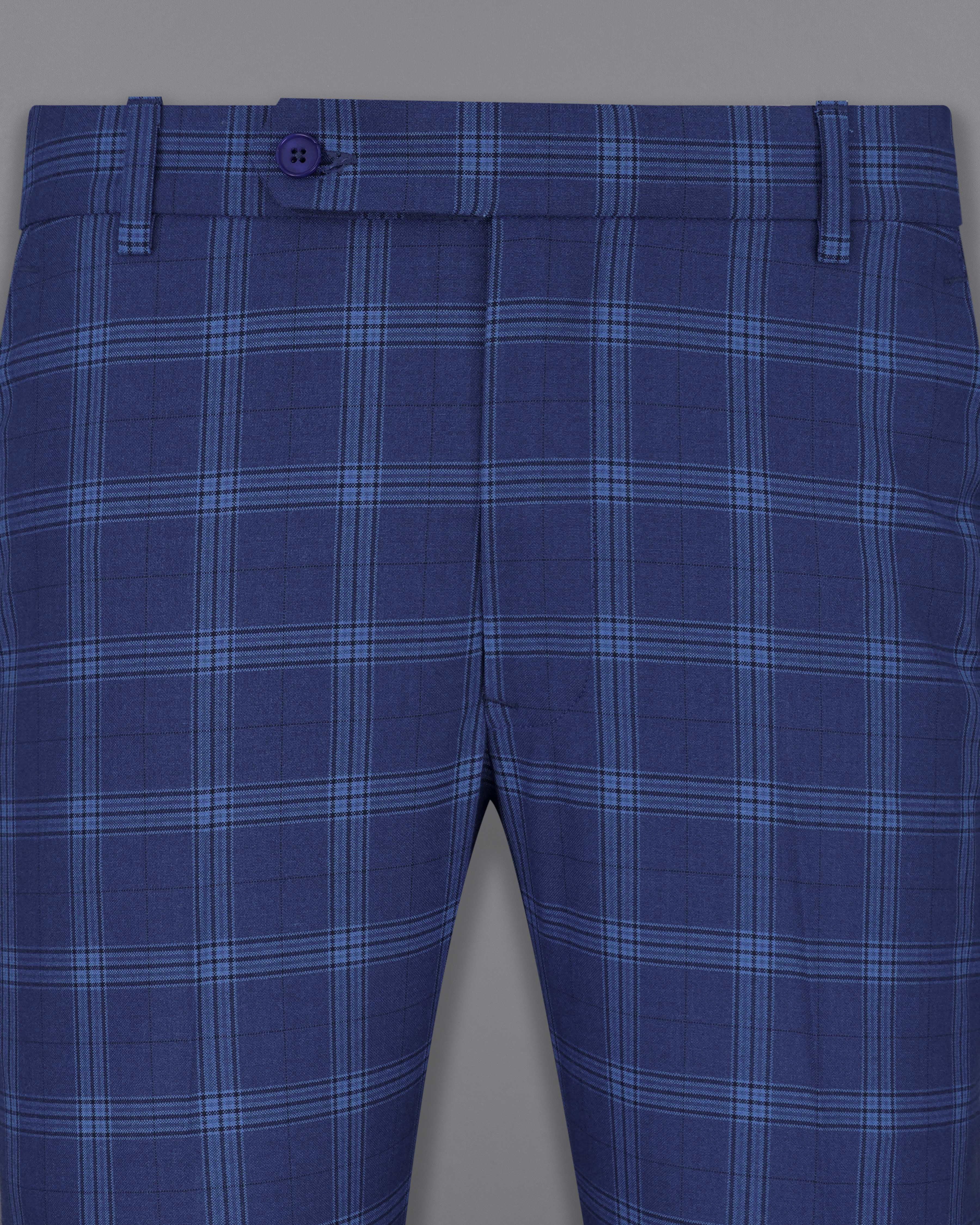 Rhino Blue Plaid Single Breasted Suit