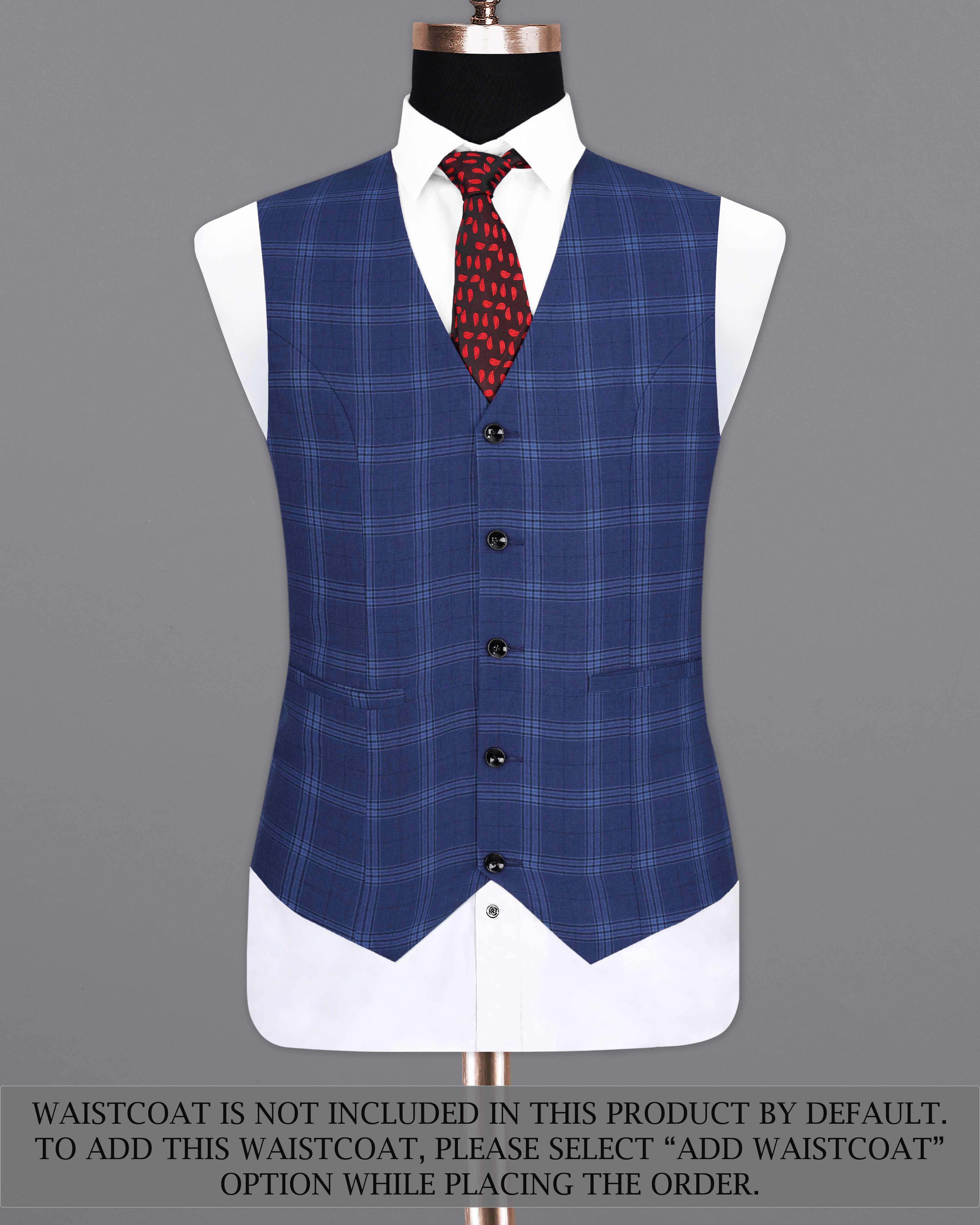 Rhino Blue Plaid Single Breasted Suit