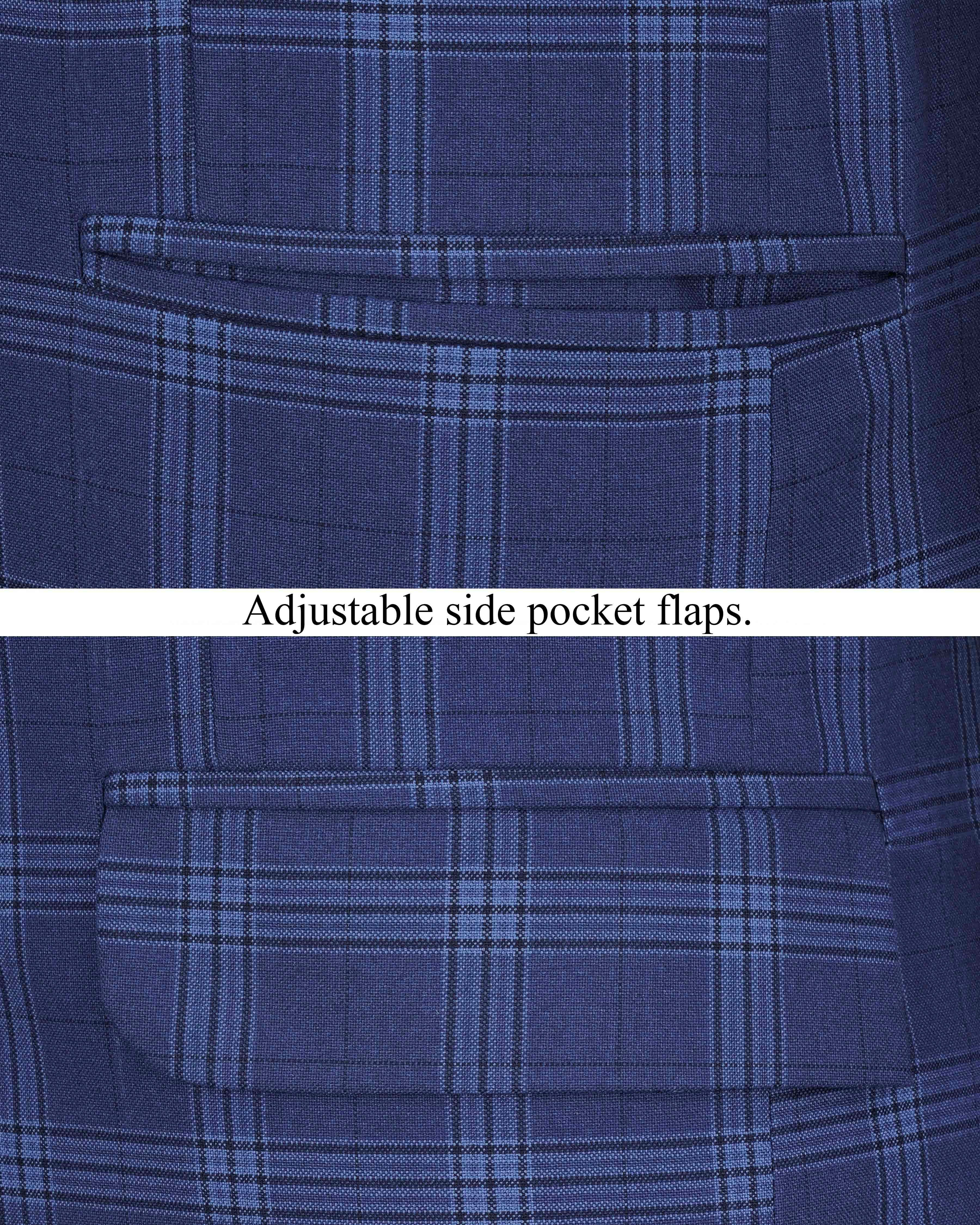 Rhino Blue Plaid Single Breasted Suit