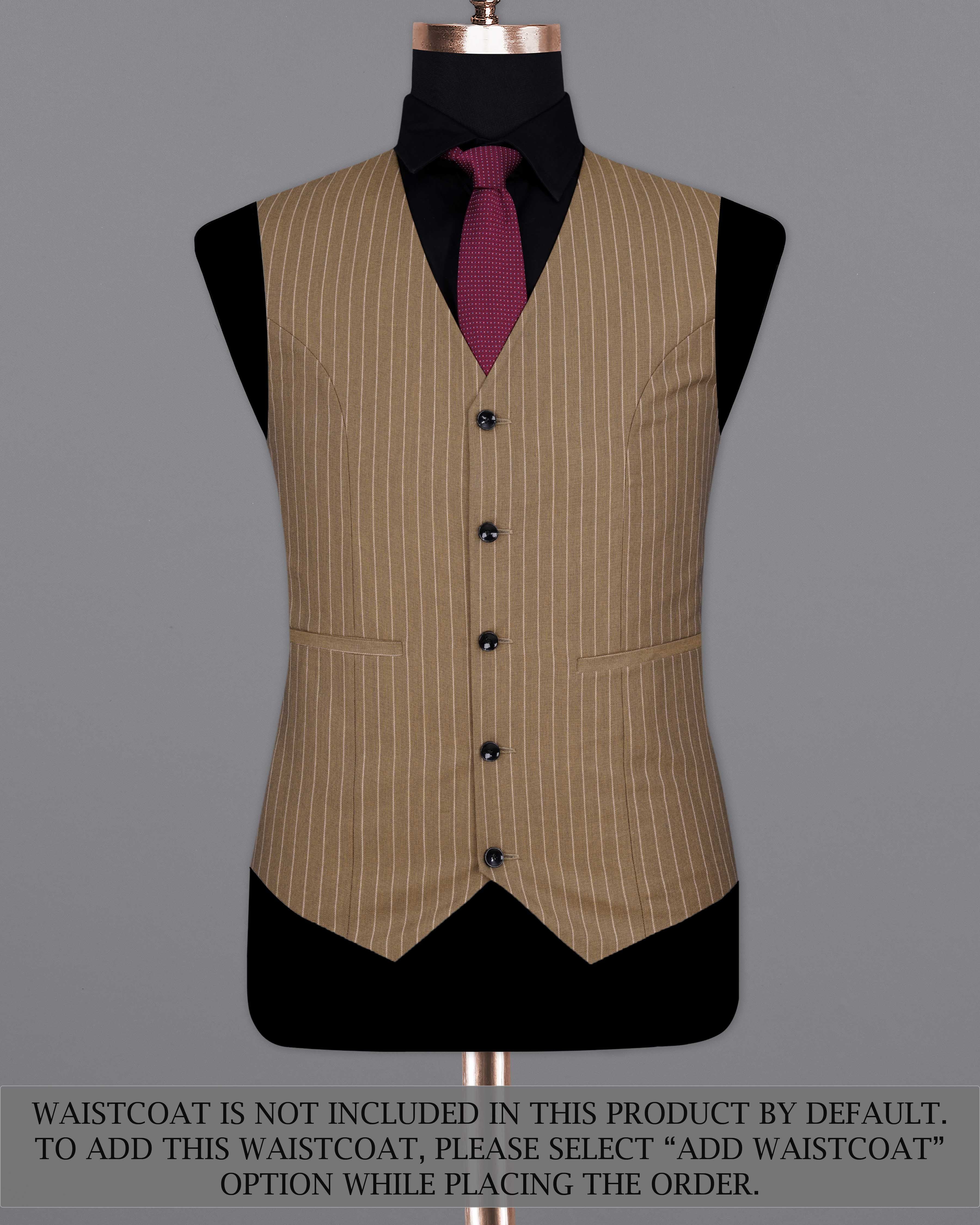 Mocha Brown Striped Single Breasted Suit