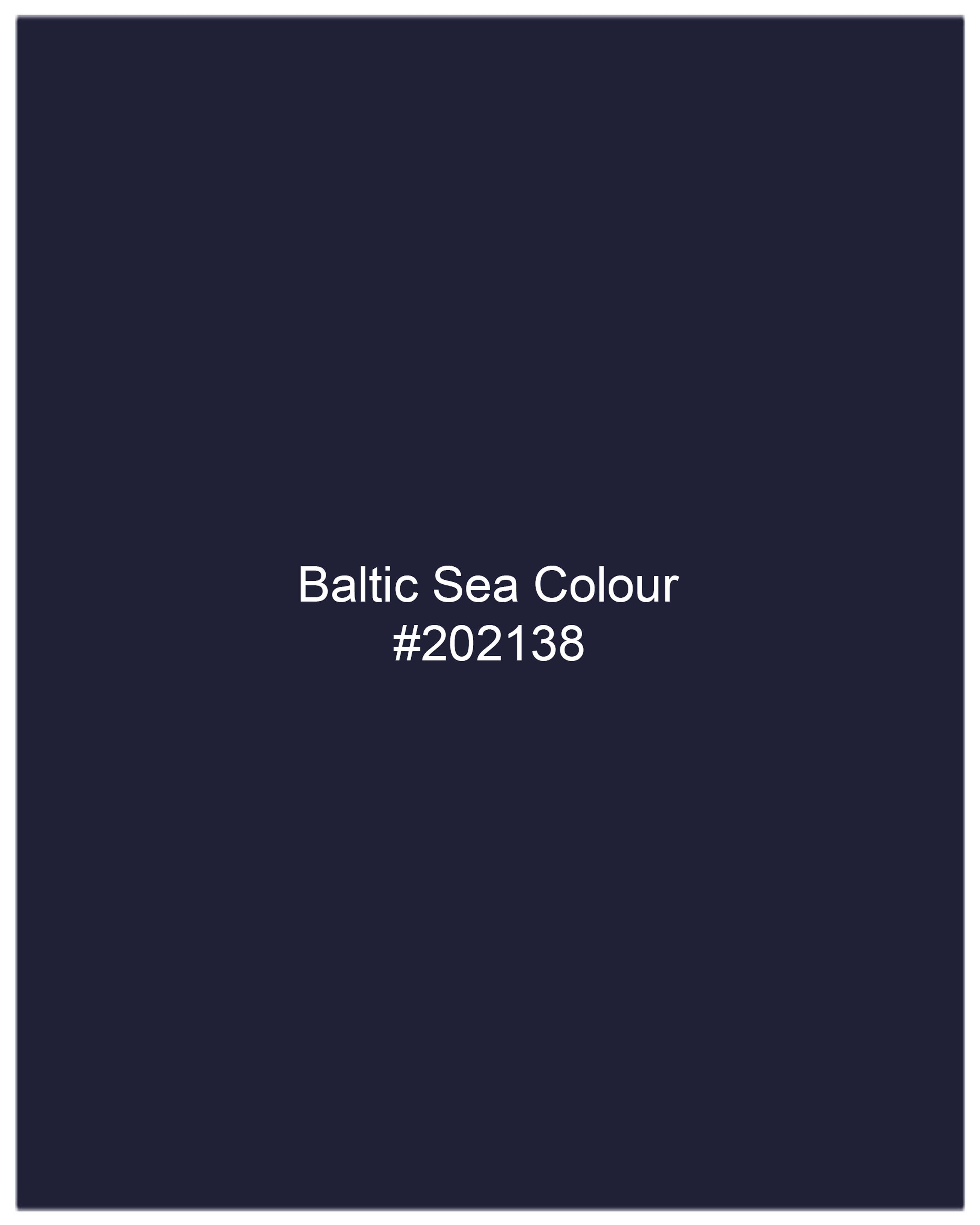Baltic Sea Blue Windowpane Cross Placket Bandhgala Suit