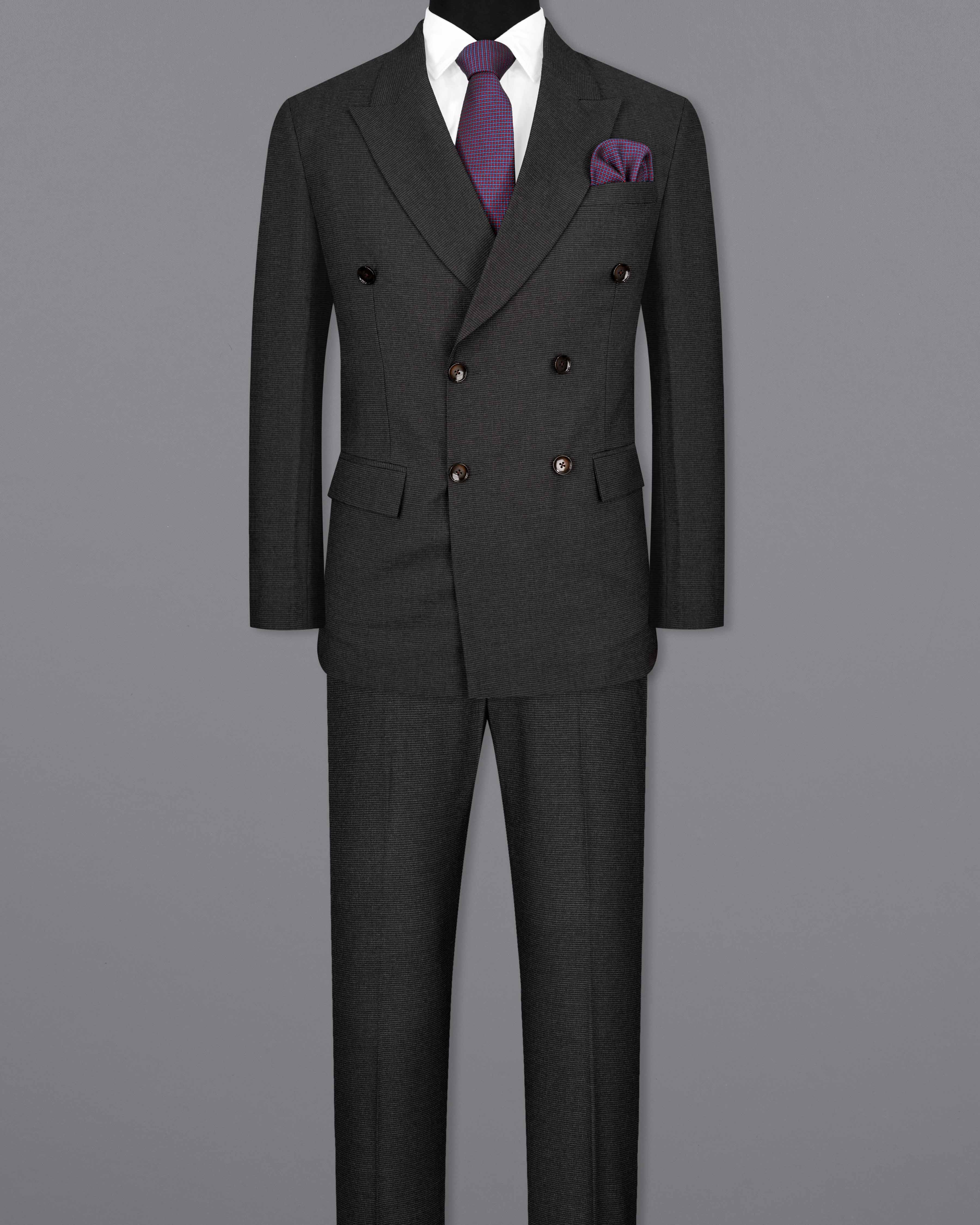 Piano Gray Double Breasted Suit