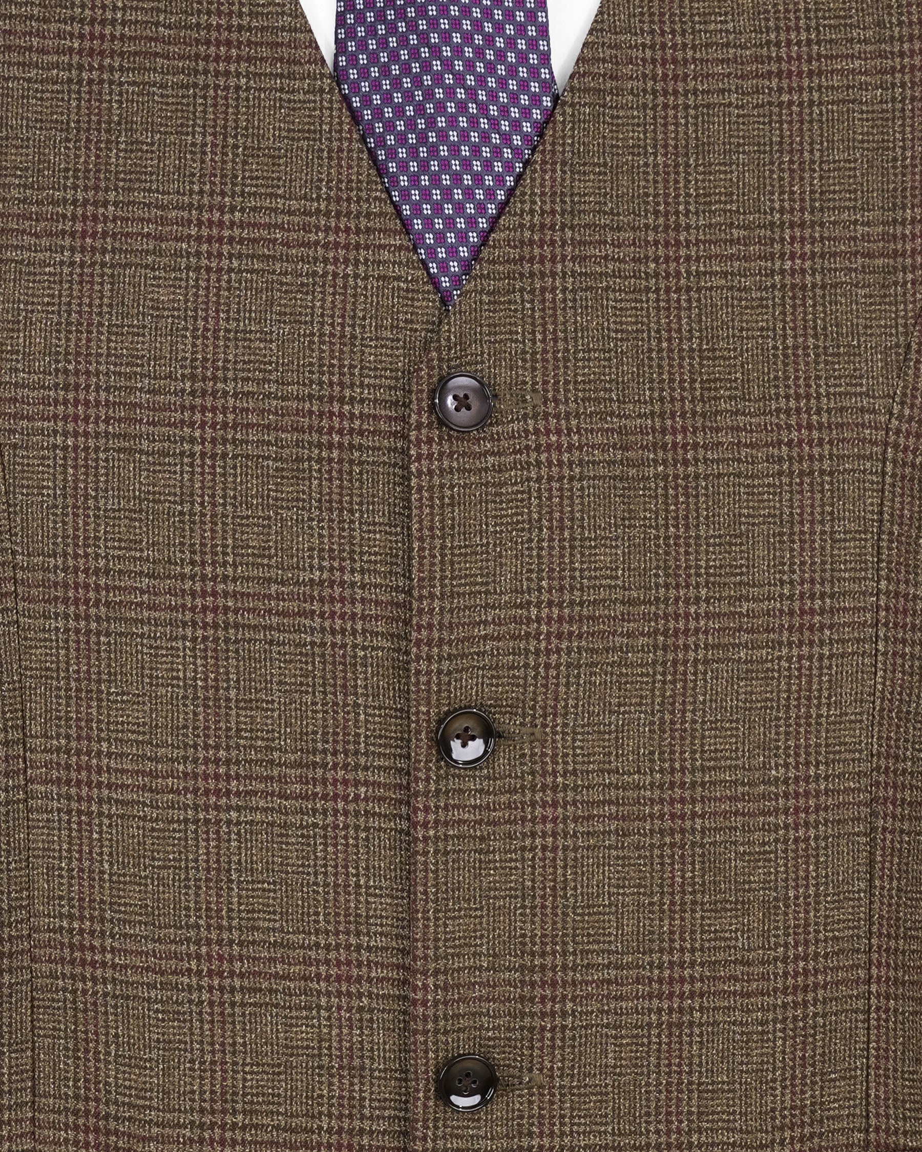Hemlock Brown Plaid Double Breasted Wool Sports Suit