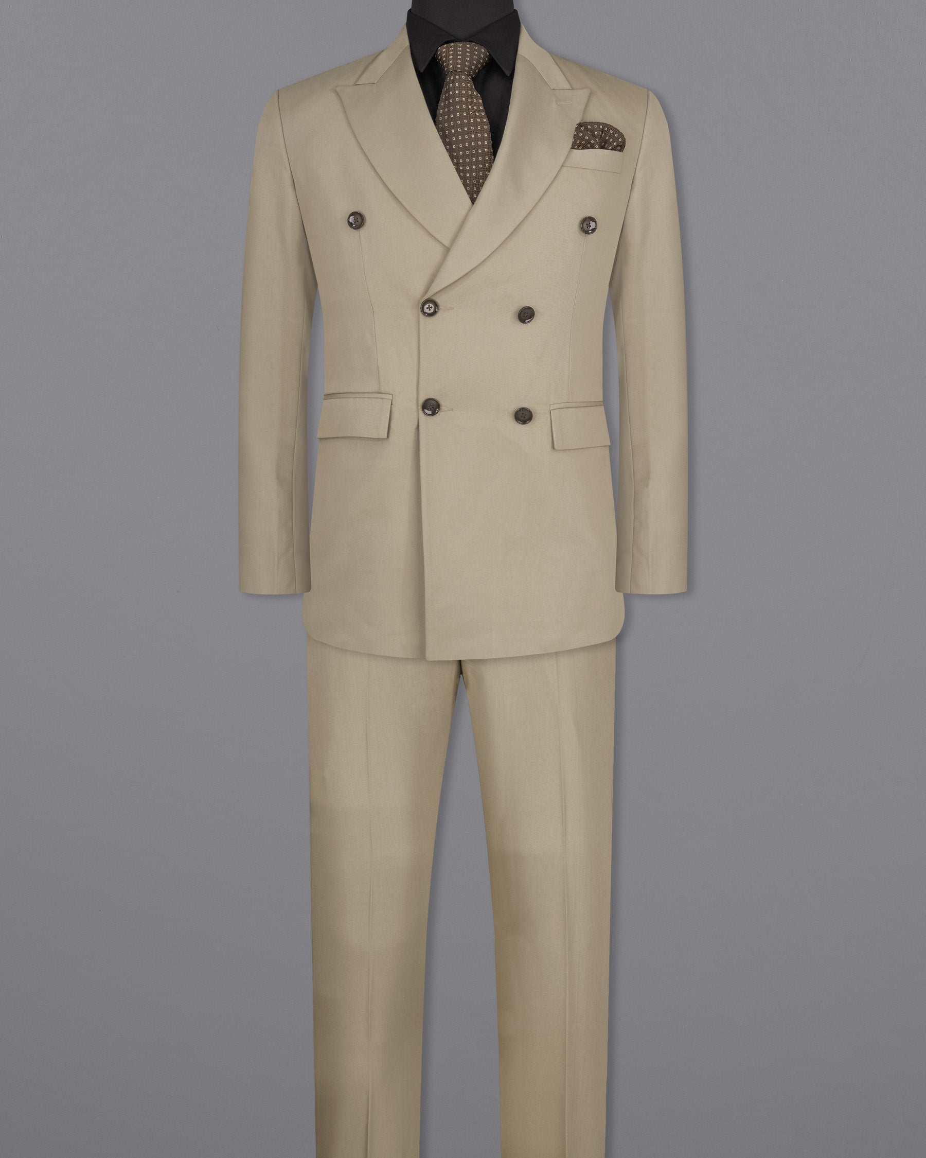 Hillary Light Brown Double Breasted Suit