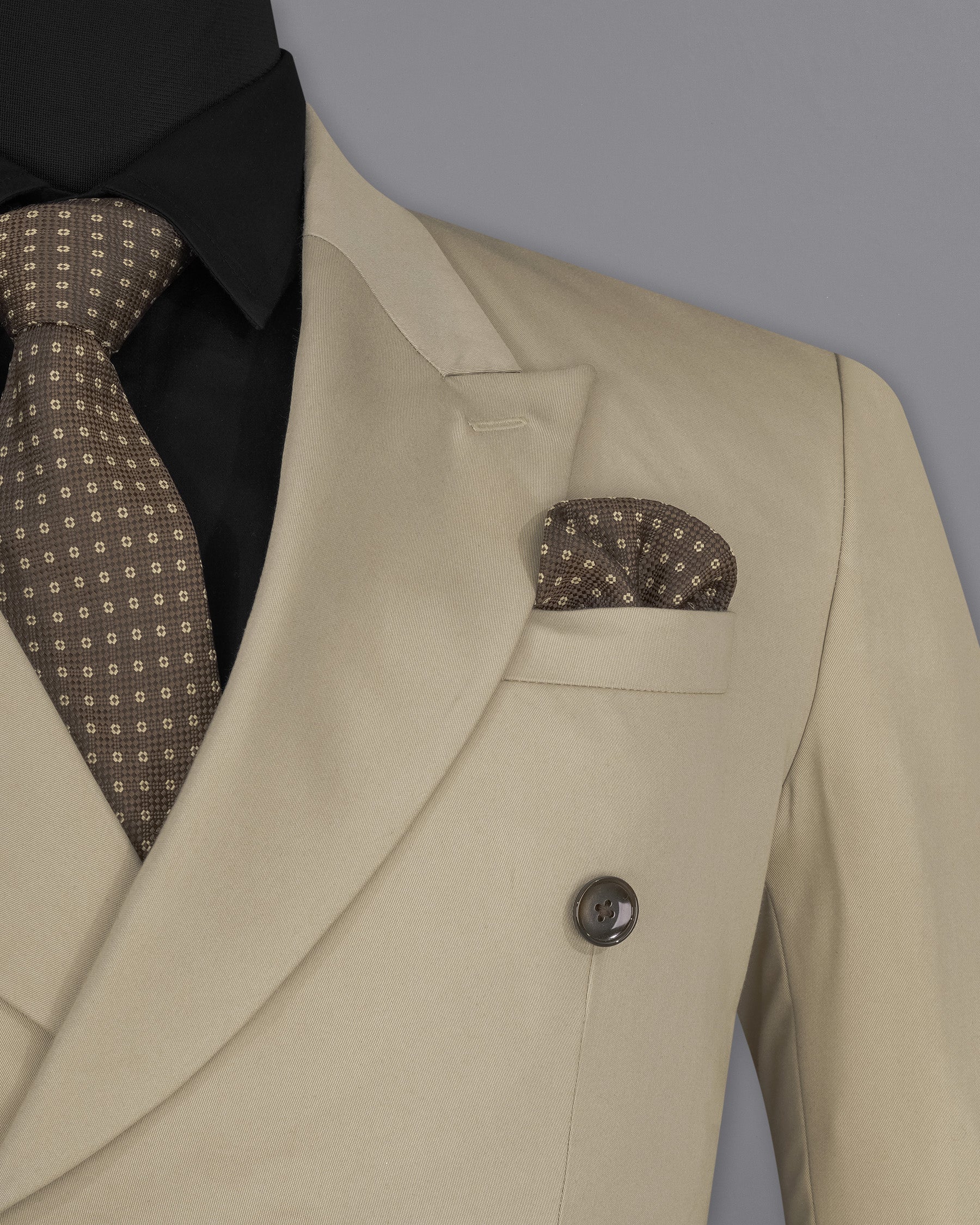 Hillary Light Brown Double Breasted Suit