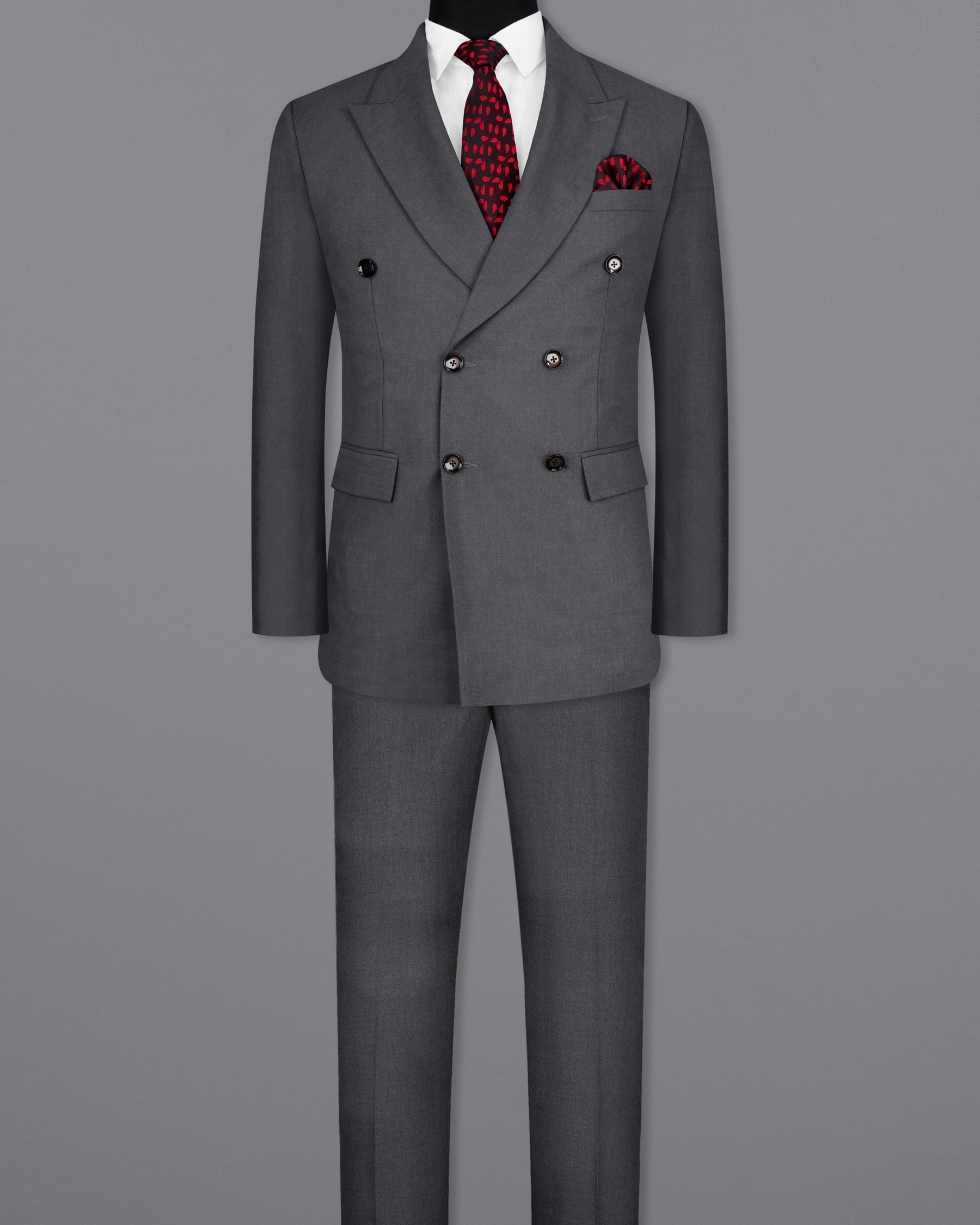 Wenge Gray Double Breasted Suit