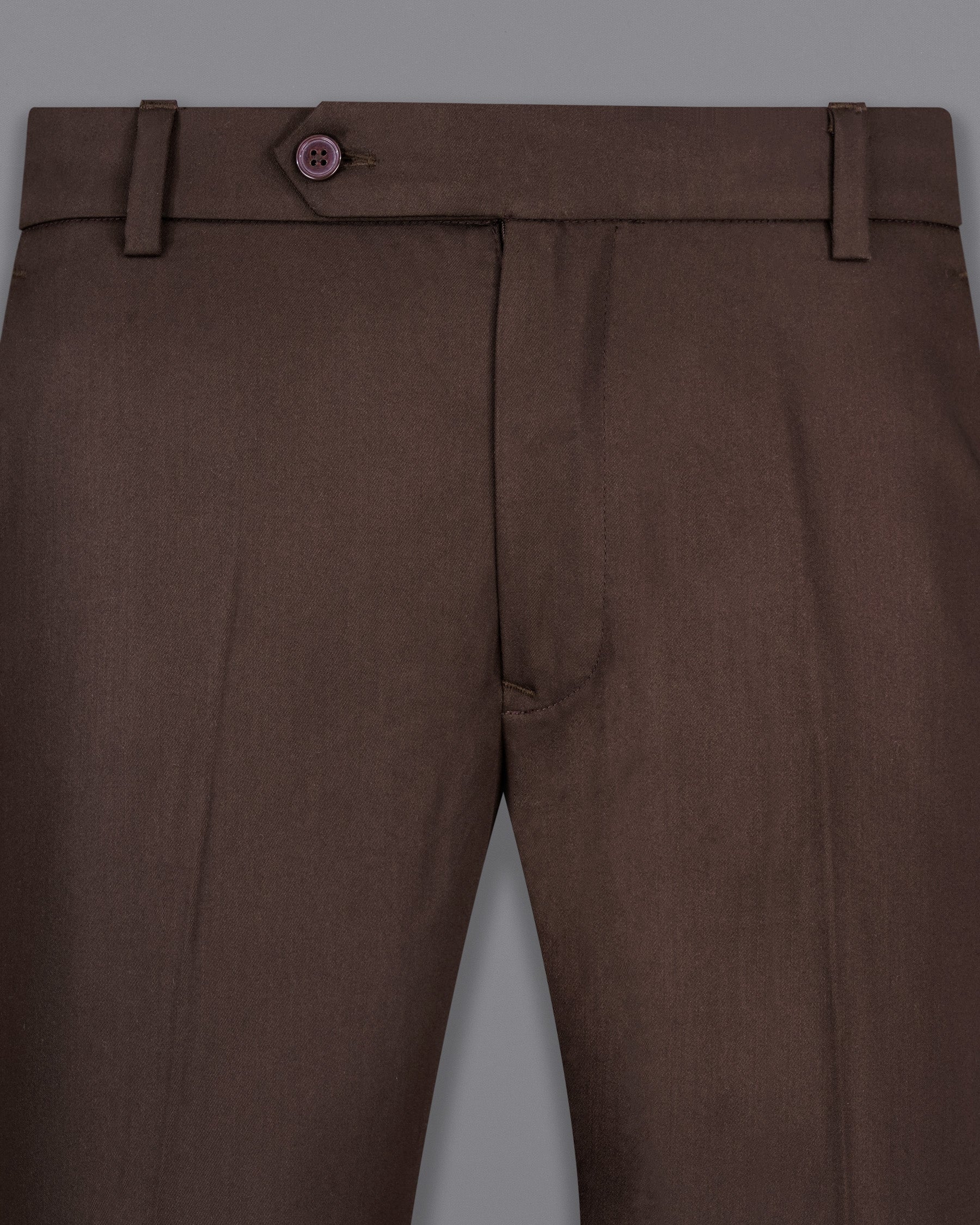 Bistre Solid Brown Single Breasted Suit