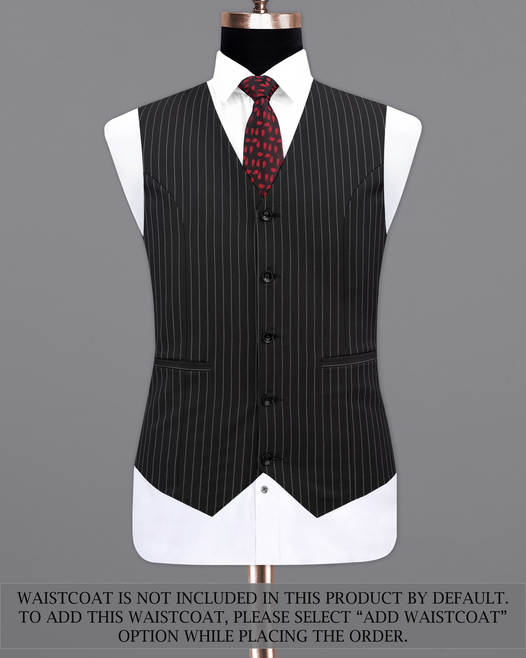 Jade Black Striped Single Breasted Suit