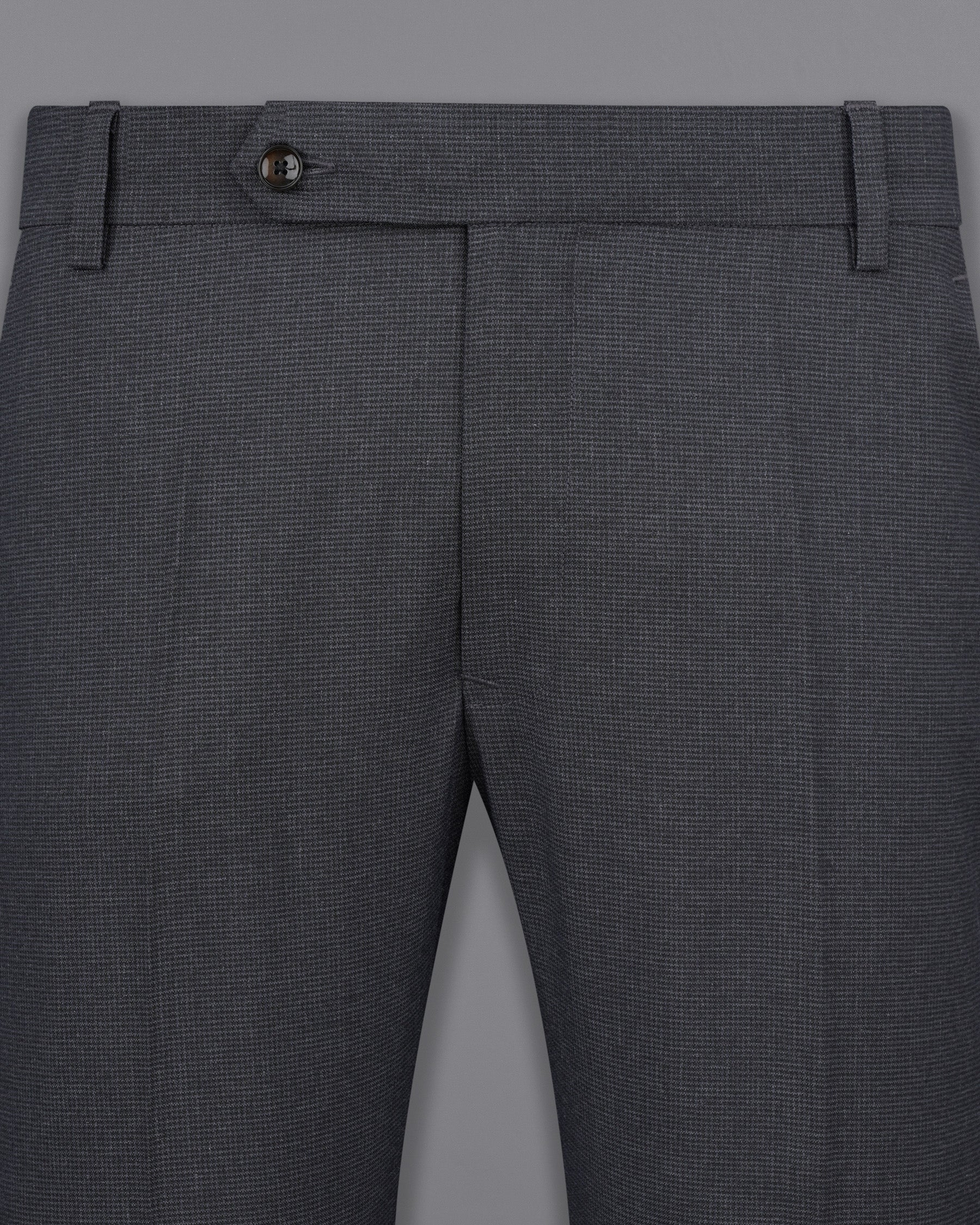 Bastille Dark Grey Double Breasted Designer Suit with Belt Closure