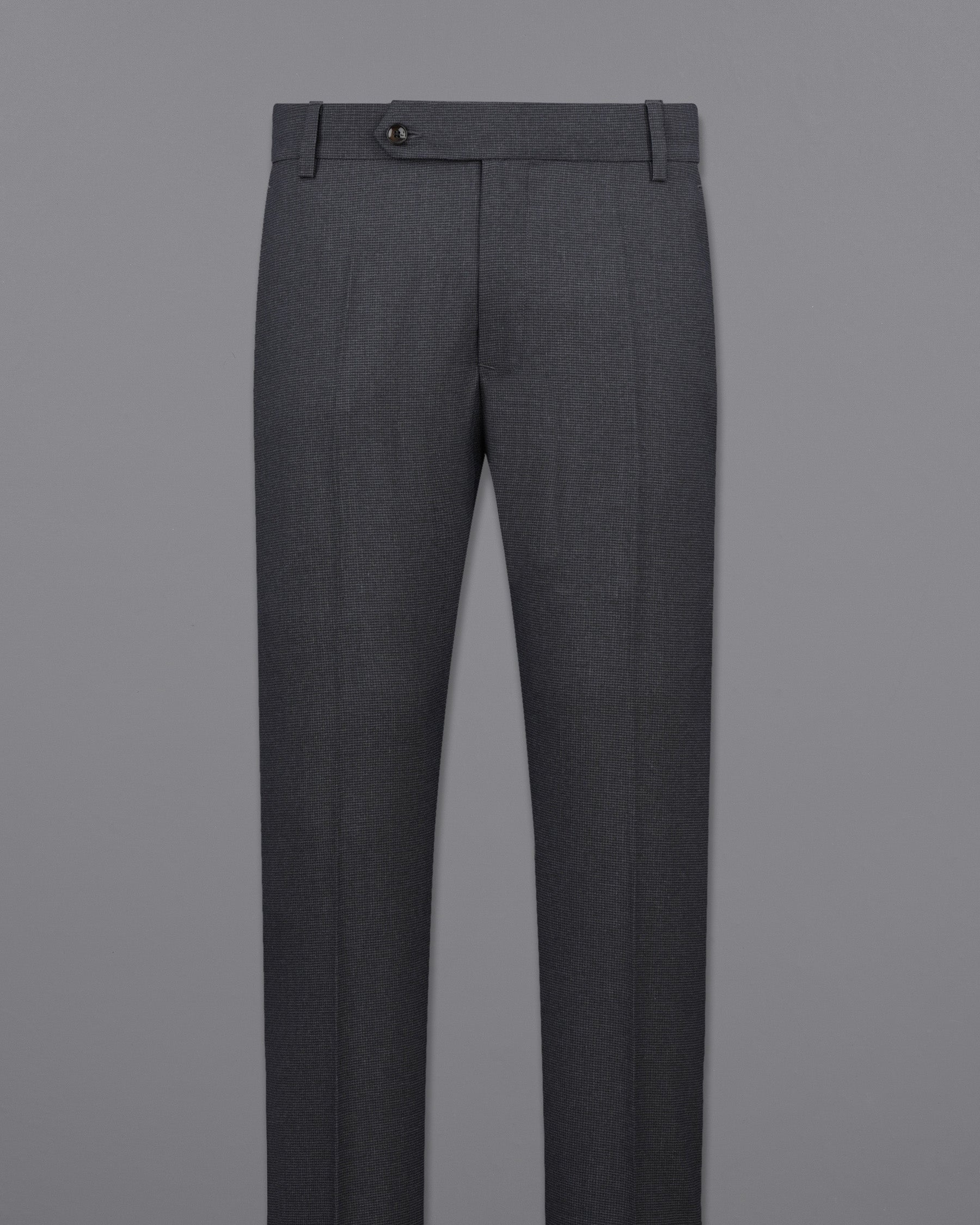 Bastille Dark Grey Double Breasted Designer Suit with Belt Closure