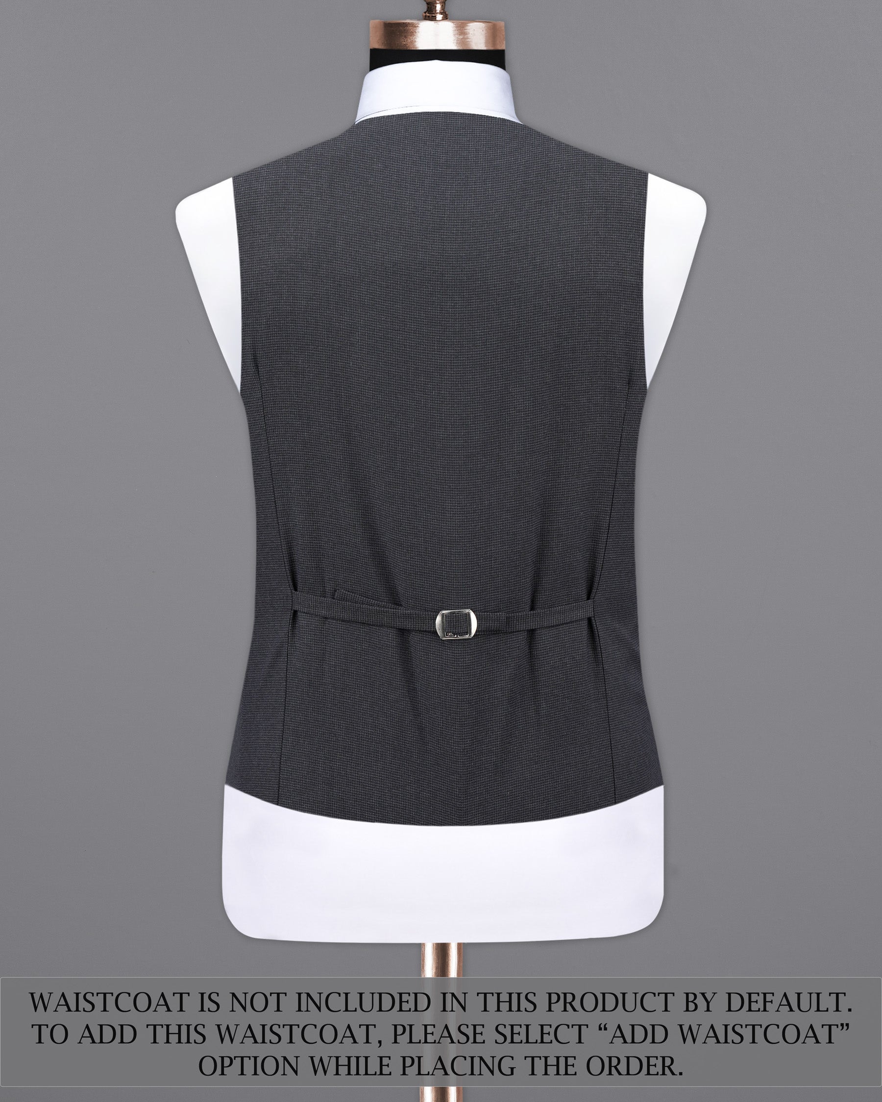 Bastille Dark Grey Double Breasted Designer Suit with Belt Closure