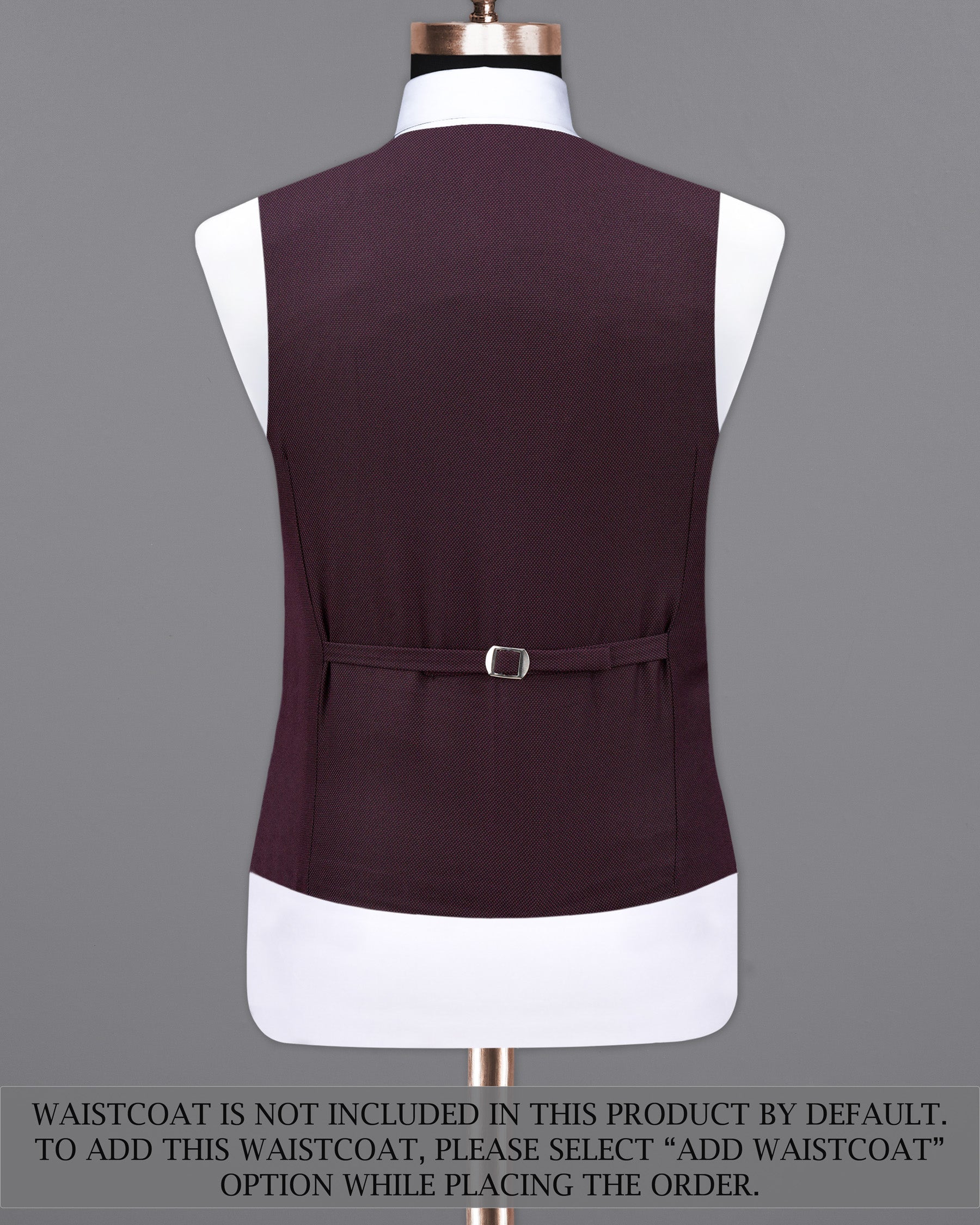 Eclipse Maroon Double Breasted Designer Suit with Belt Closure