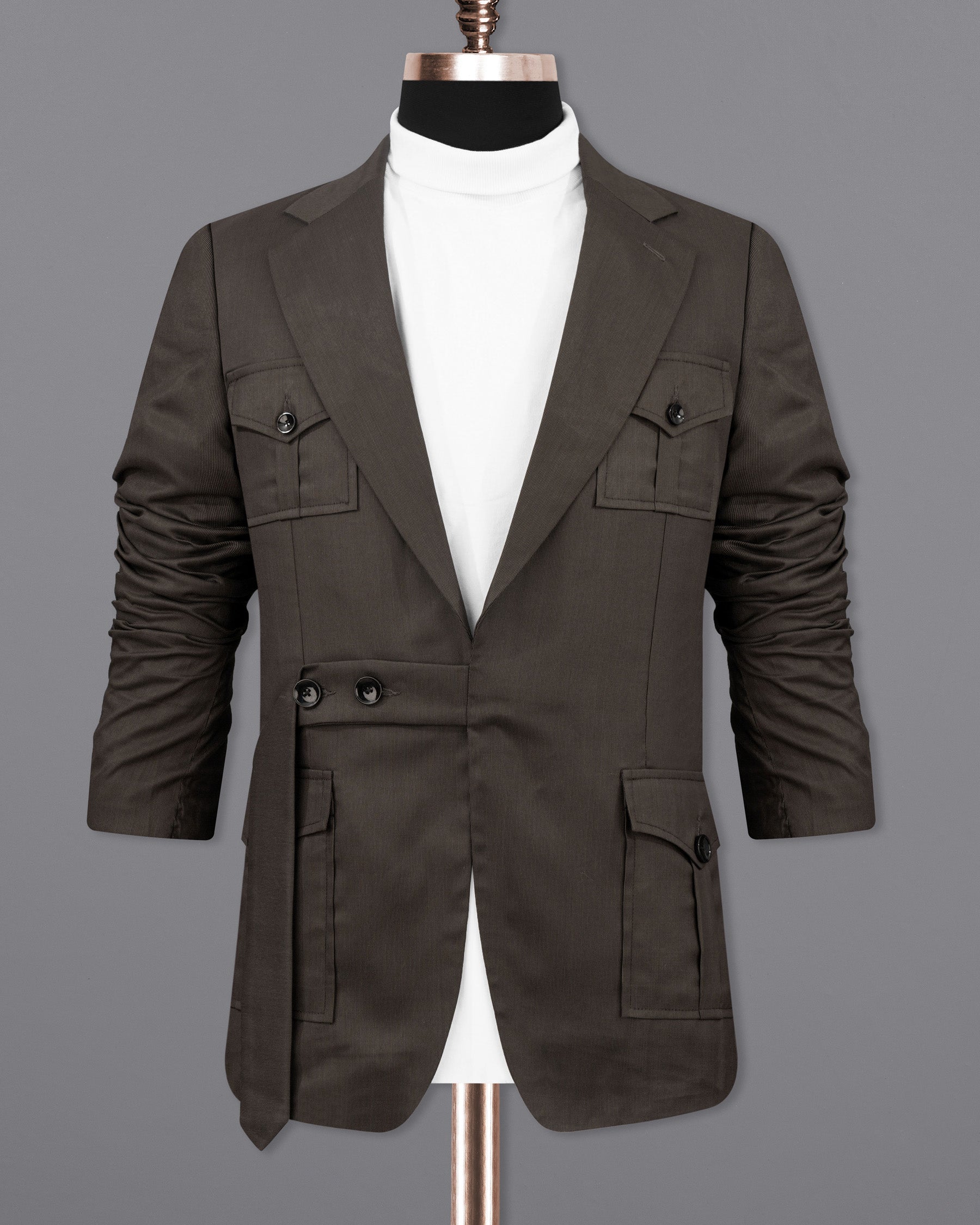 Kilamanjaro Brown Belt Closure Designer Suit