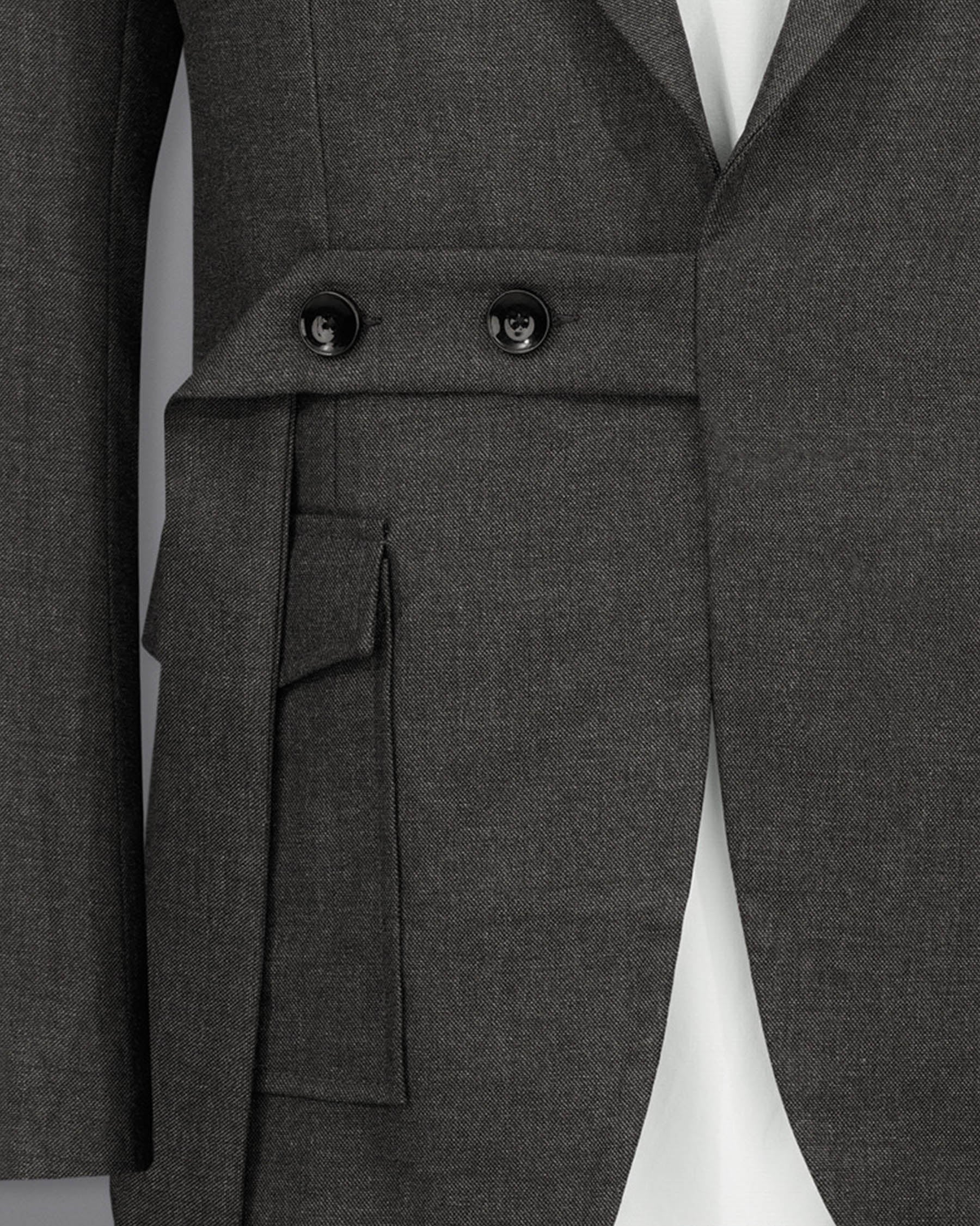 Armadillo Gray Belt Closure Wool Rich Designer Suit