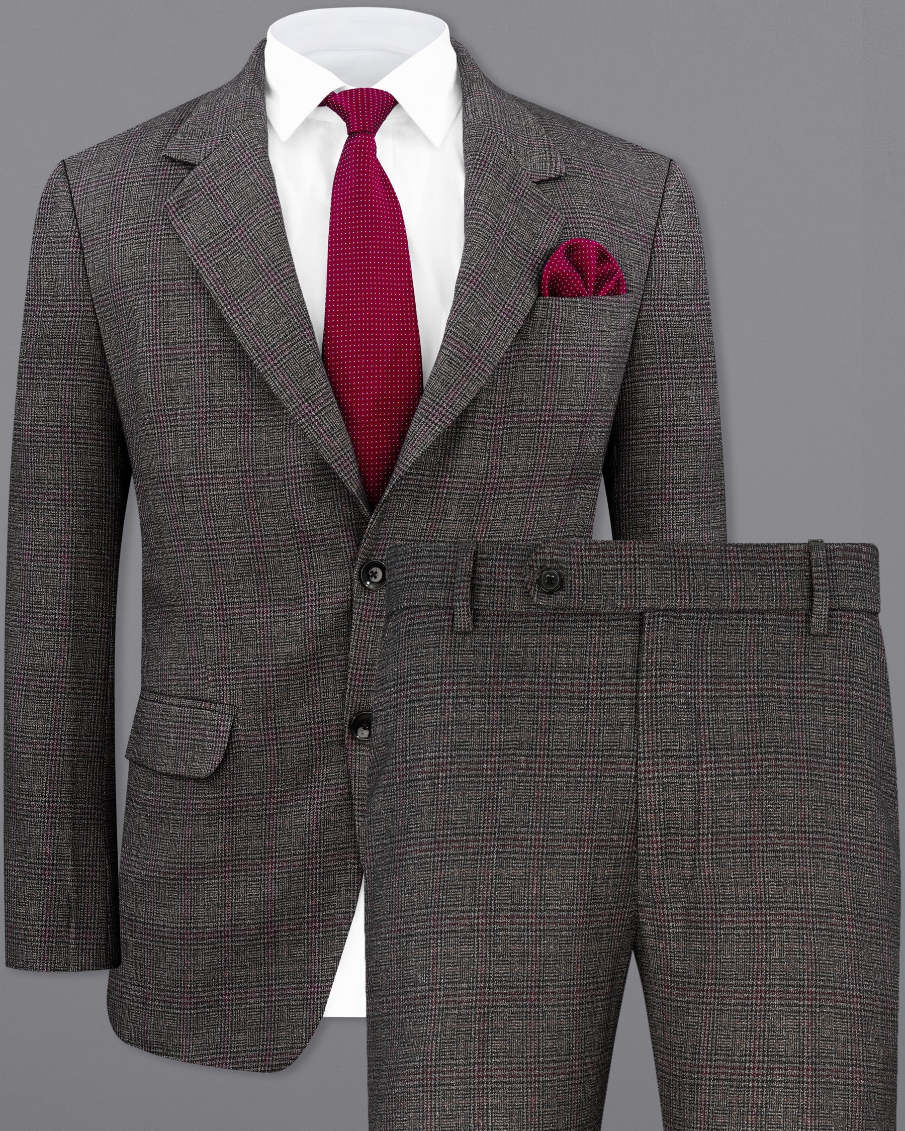 Fedora Sliver Plaid Wool Rich Suit