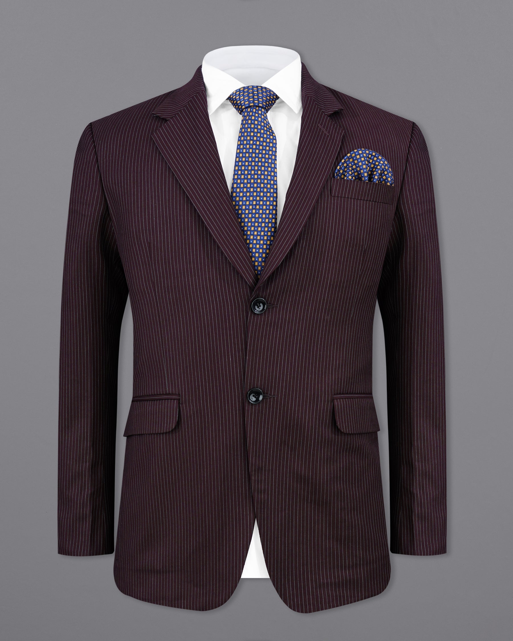 Eclipse Maroon with StarDust Gray Striped Single Breasted Suit ST2148-SB-36, ST2148-SB-38, ST2148-SB-40, ST2148-SB-42, ST2148-SB-44, ST2148-SB-46, ST2148-SB-48, ST2148-SB-50, ST2148-SB-52, ST2148-SB-54, ST2148-SB-56, ST2148-SB-58, ST2148-SB-60