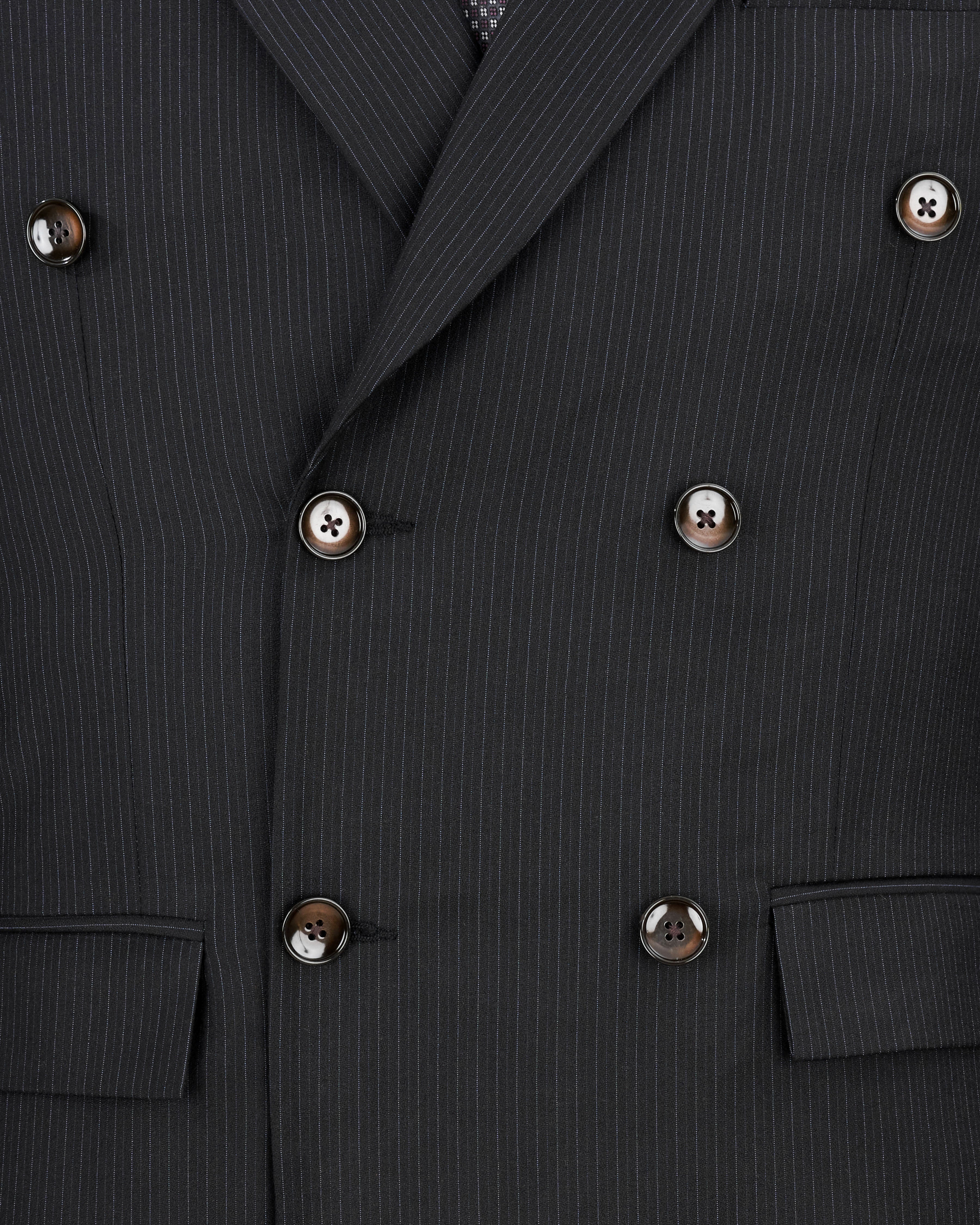 Mirage Black Striped Double Breasted Suit