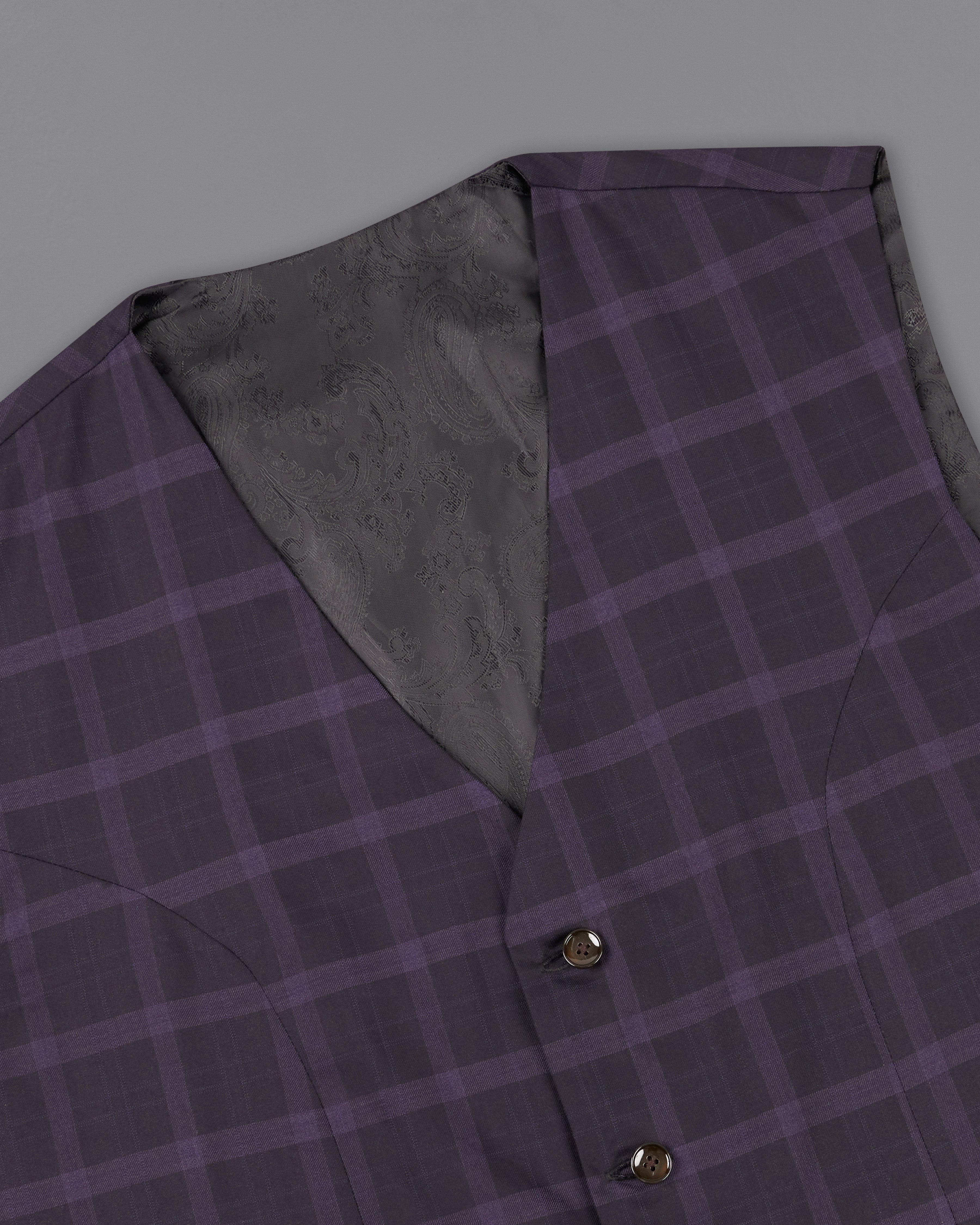 Melanzane Violet and Mortar Purple Plaid Double Breasted Suit ST2258-DB-36, ST2258-DB-38, ST2258-DB-40, ST2258-DB-42, ST2258-DB-44, ST2258-DB-46, ST2258-DB-48, ST2258-DB-50, ST2258-DB-52, ST2258-DB-54, ST2258-DB-56, ST2258-DB-58, ST2258-DB-60