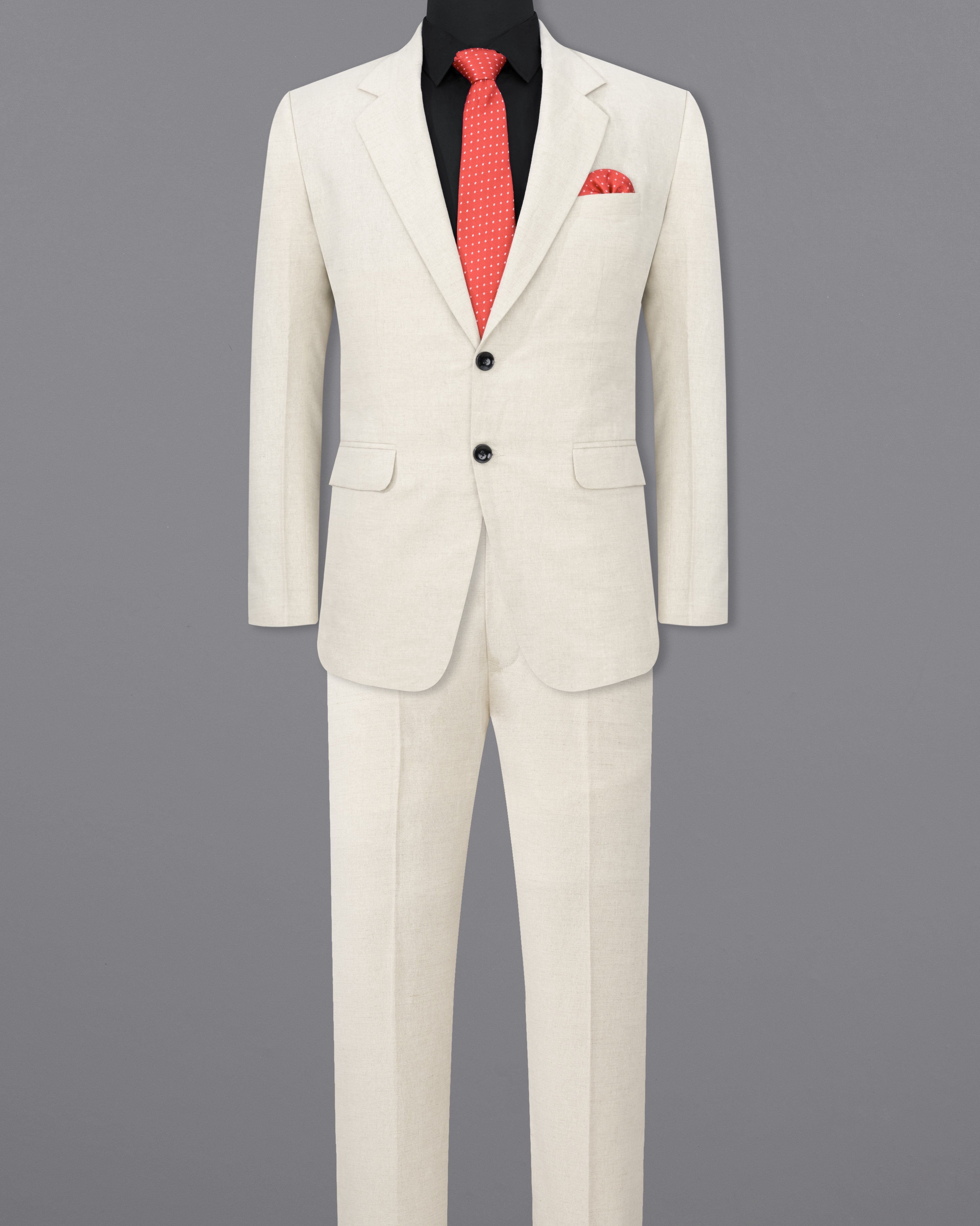 Coral Reef Cream Luxurious Linen Suit