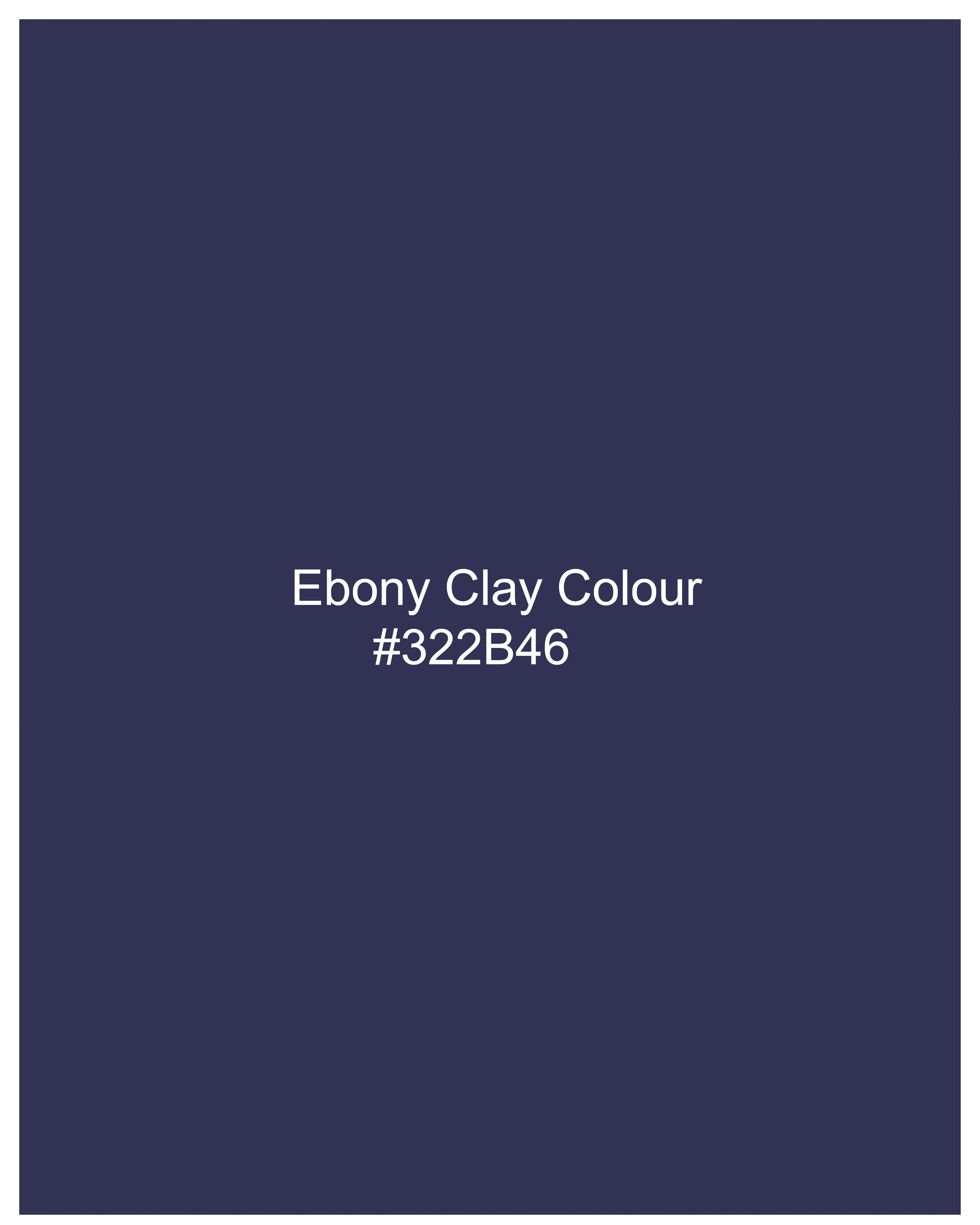 Ebony Clay Navy Blue Bandhgala Suit