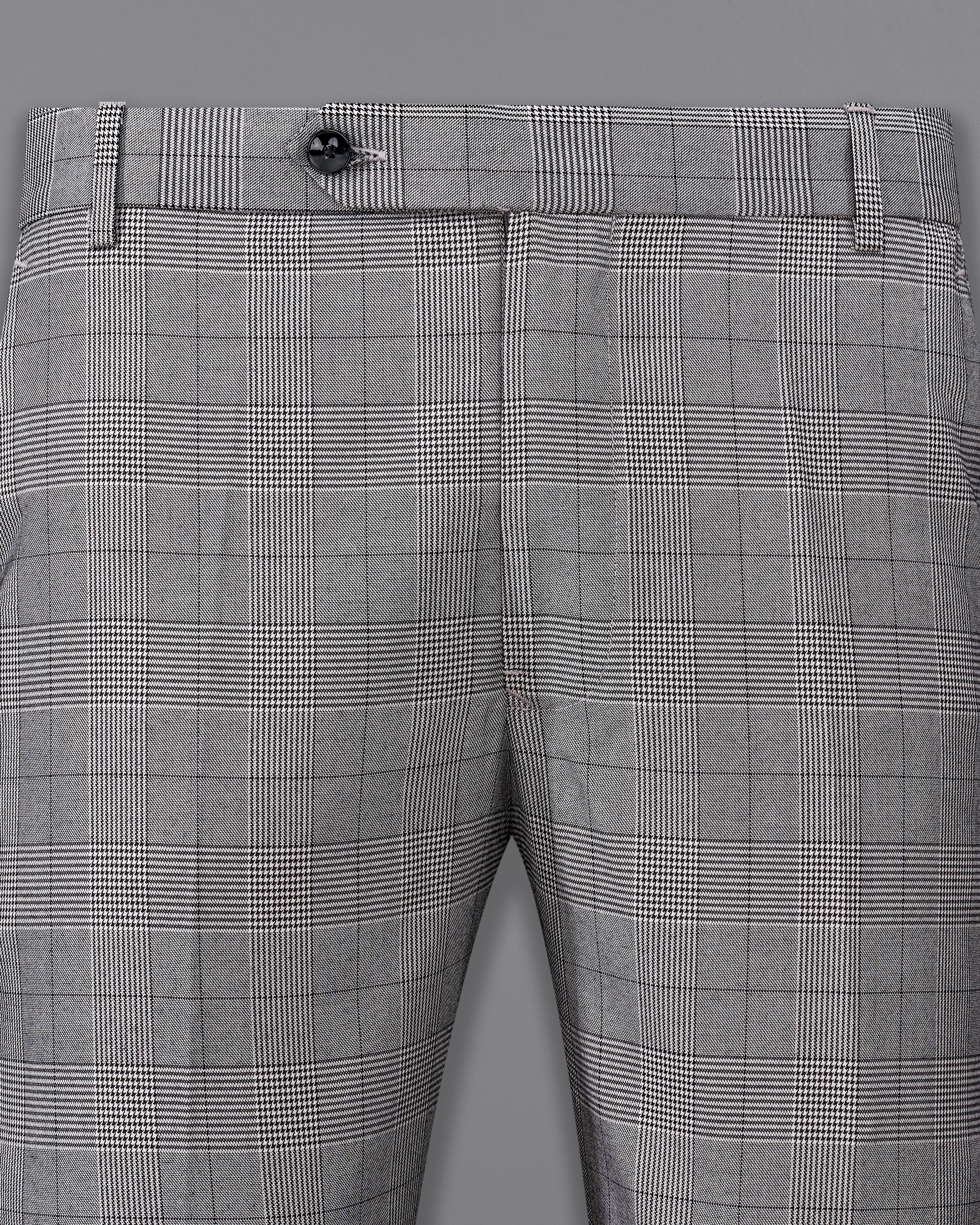 Storm Dust Gray Plaid Single Breasted Suit