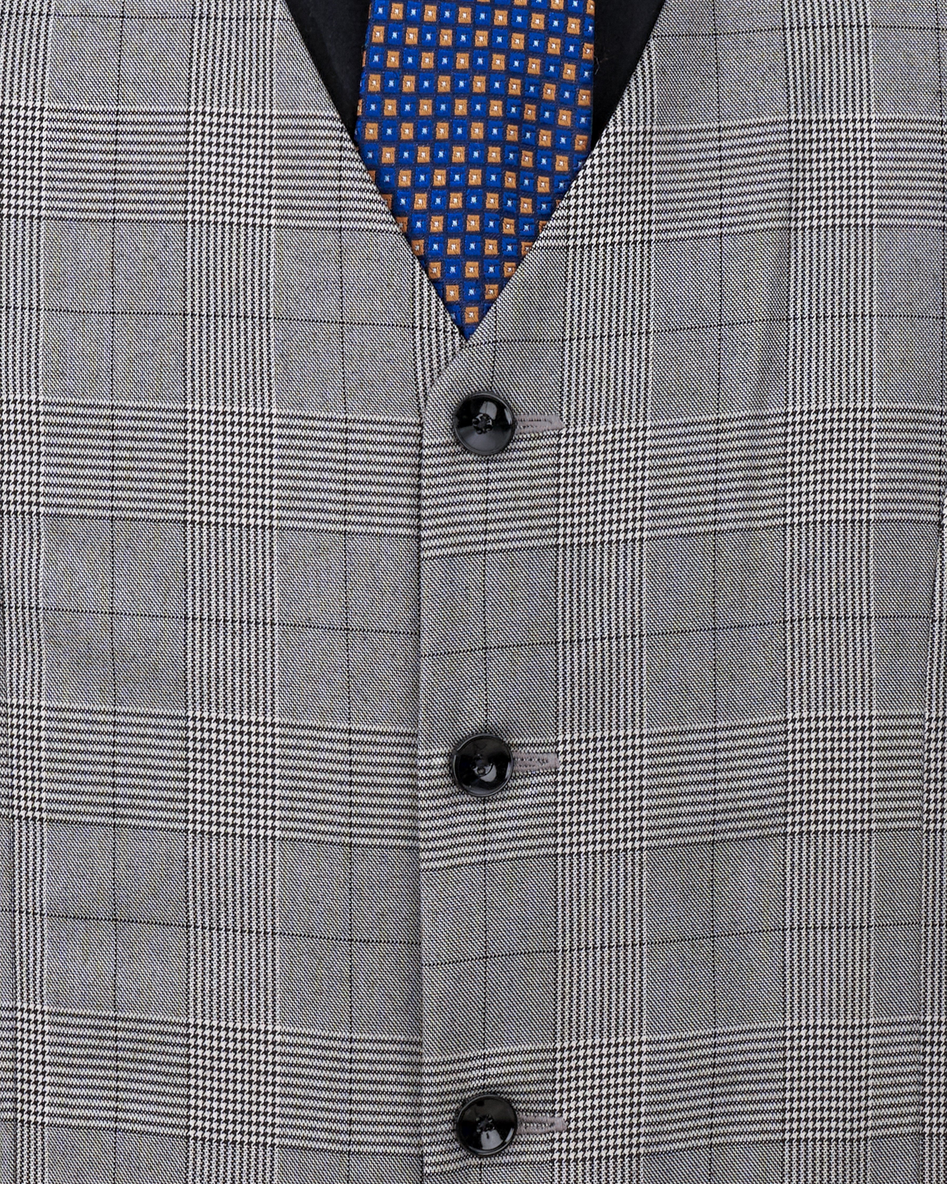 Storm Dust Gray Plaid Single Breasted Suit