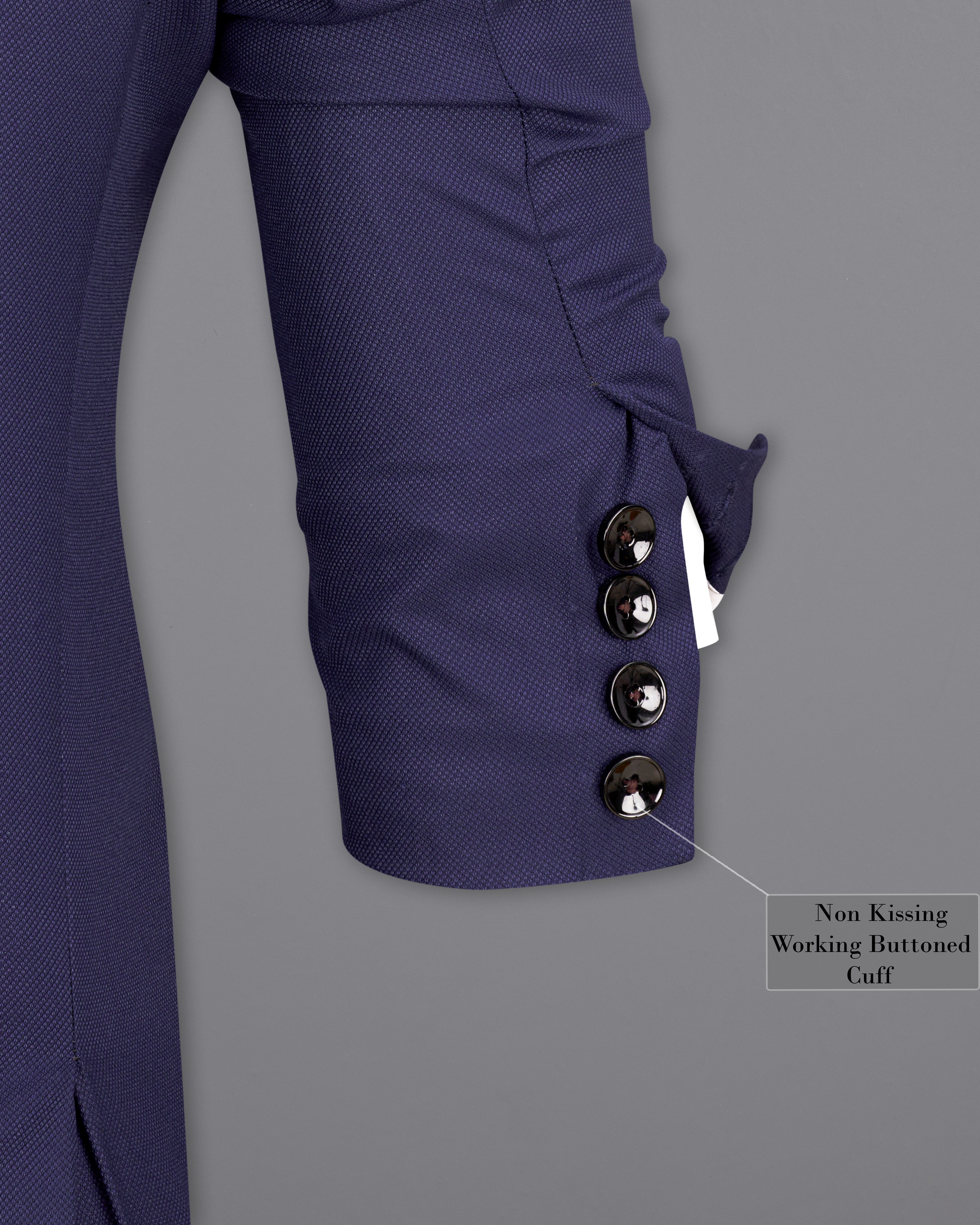 Ebony Clay Navy Blue Tuxedo Suit