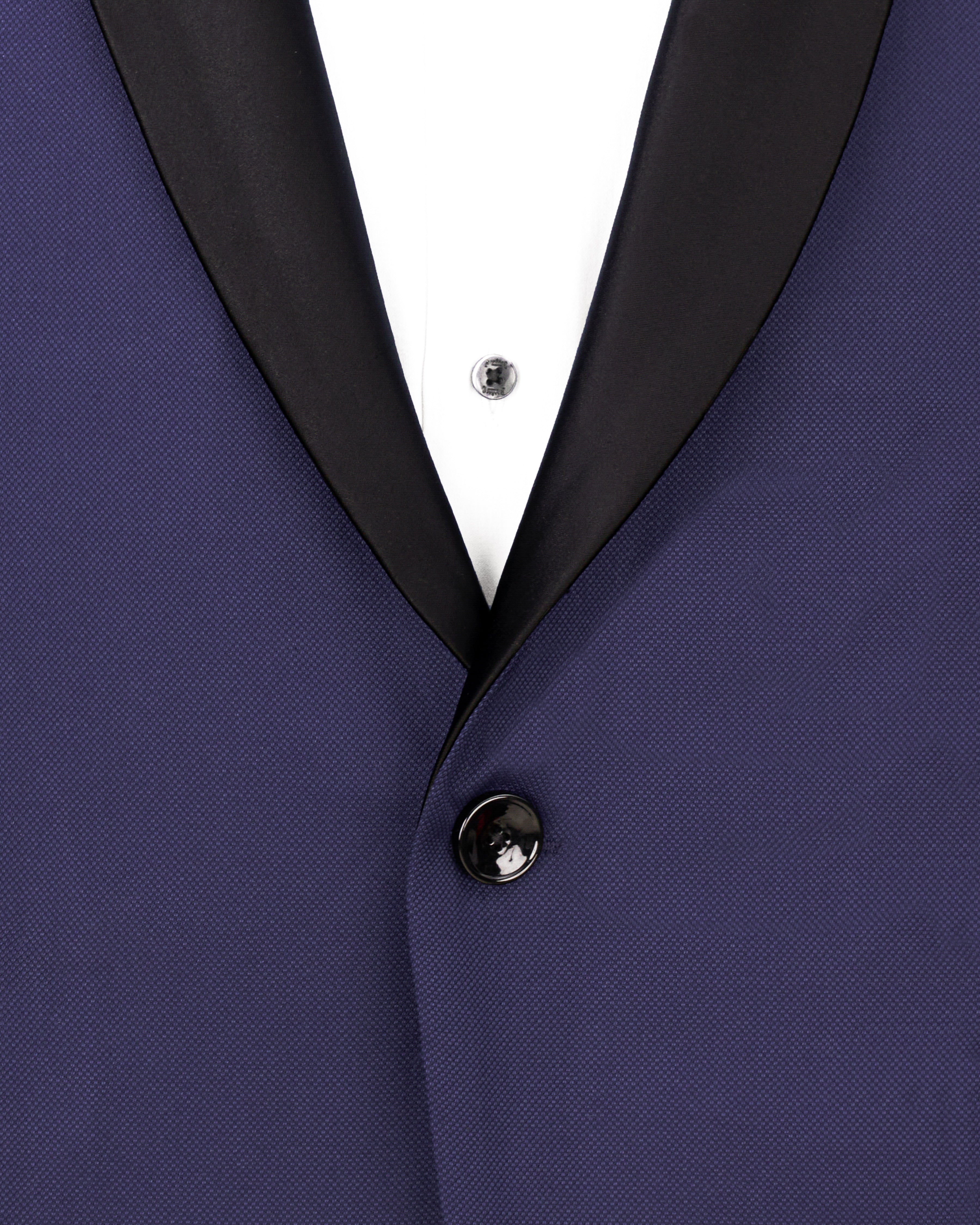 Ebony Clay Navy Blue Tuxedo Suit