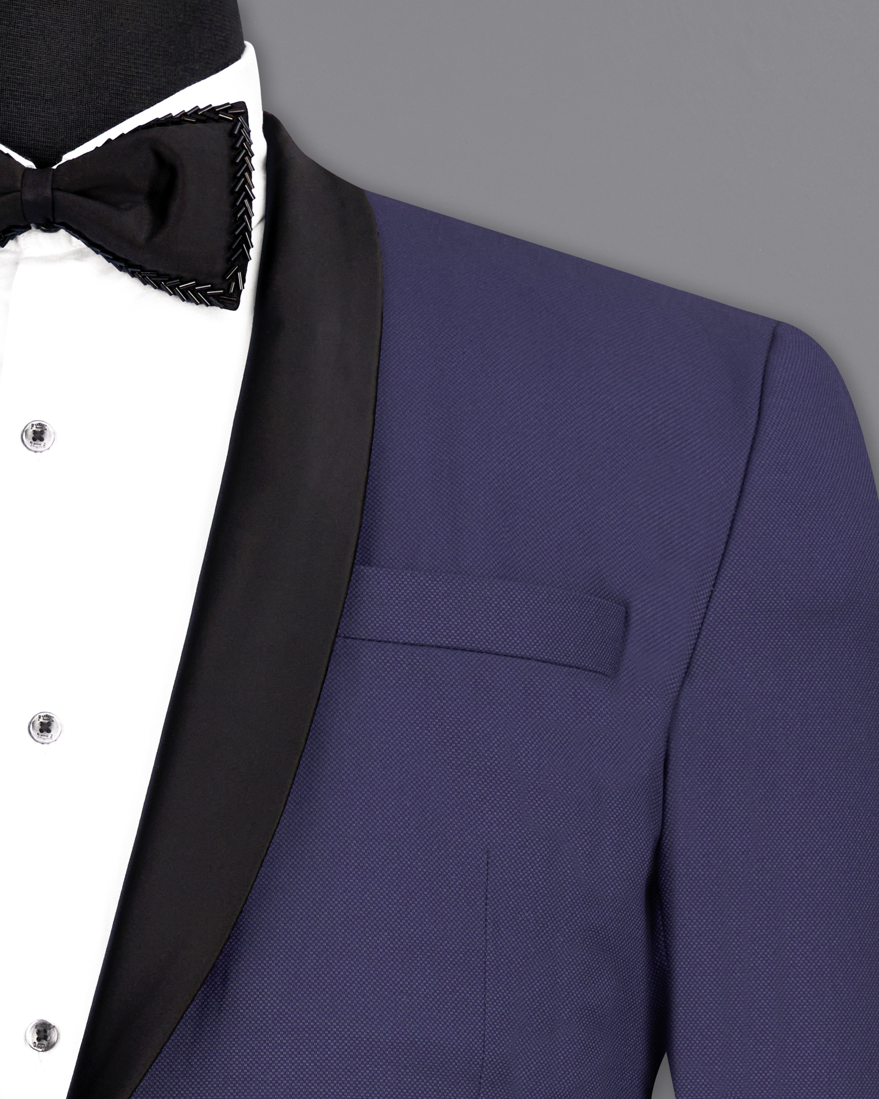 Ebony Clay Navy Blue Tuxedo Suit