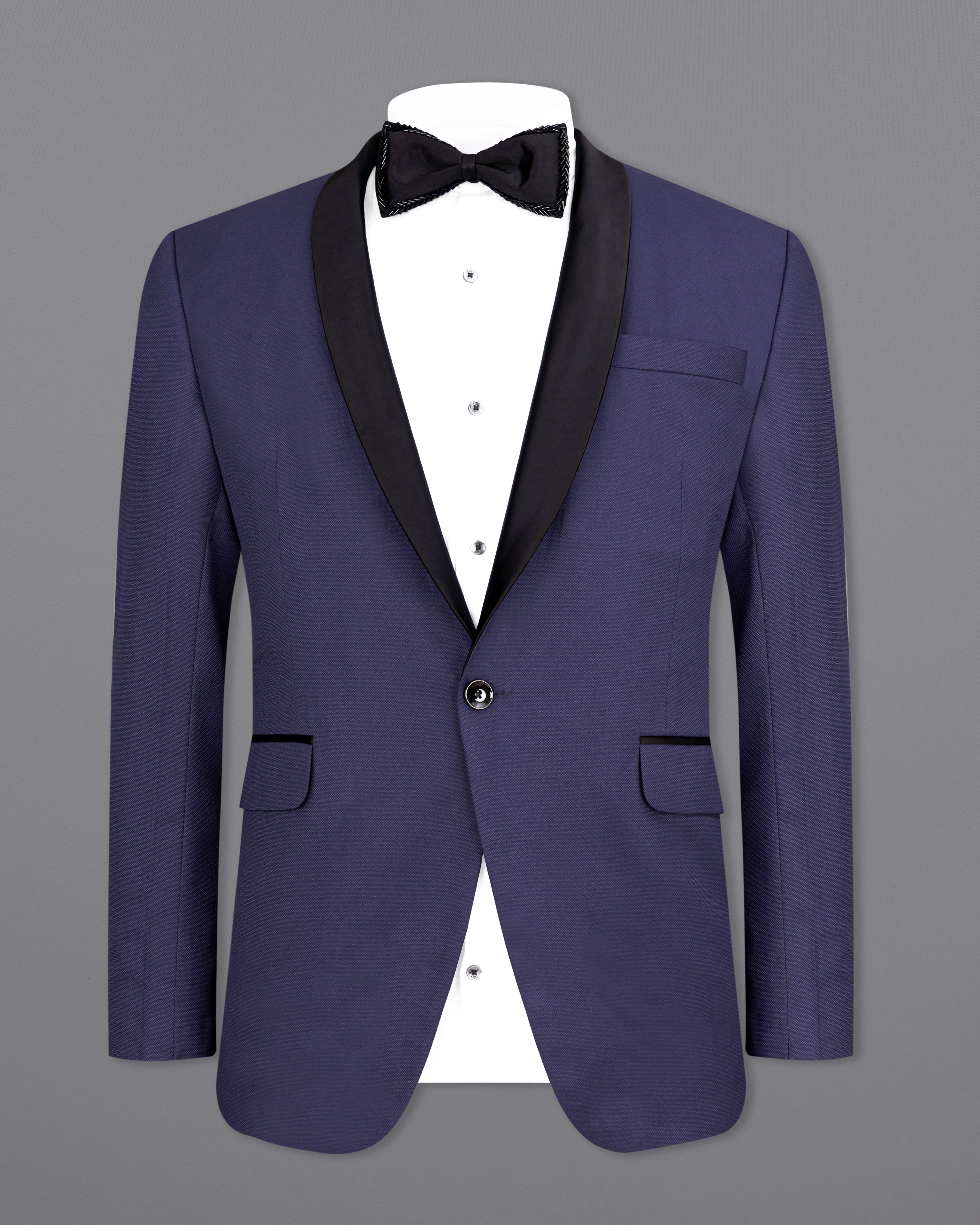 Ebony Clay Navy Blue Tuxedo Suit