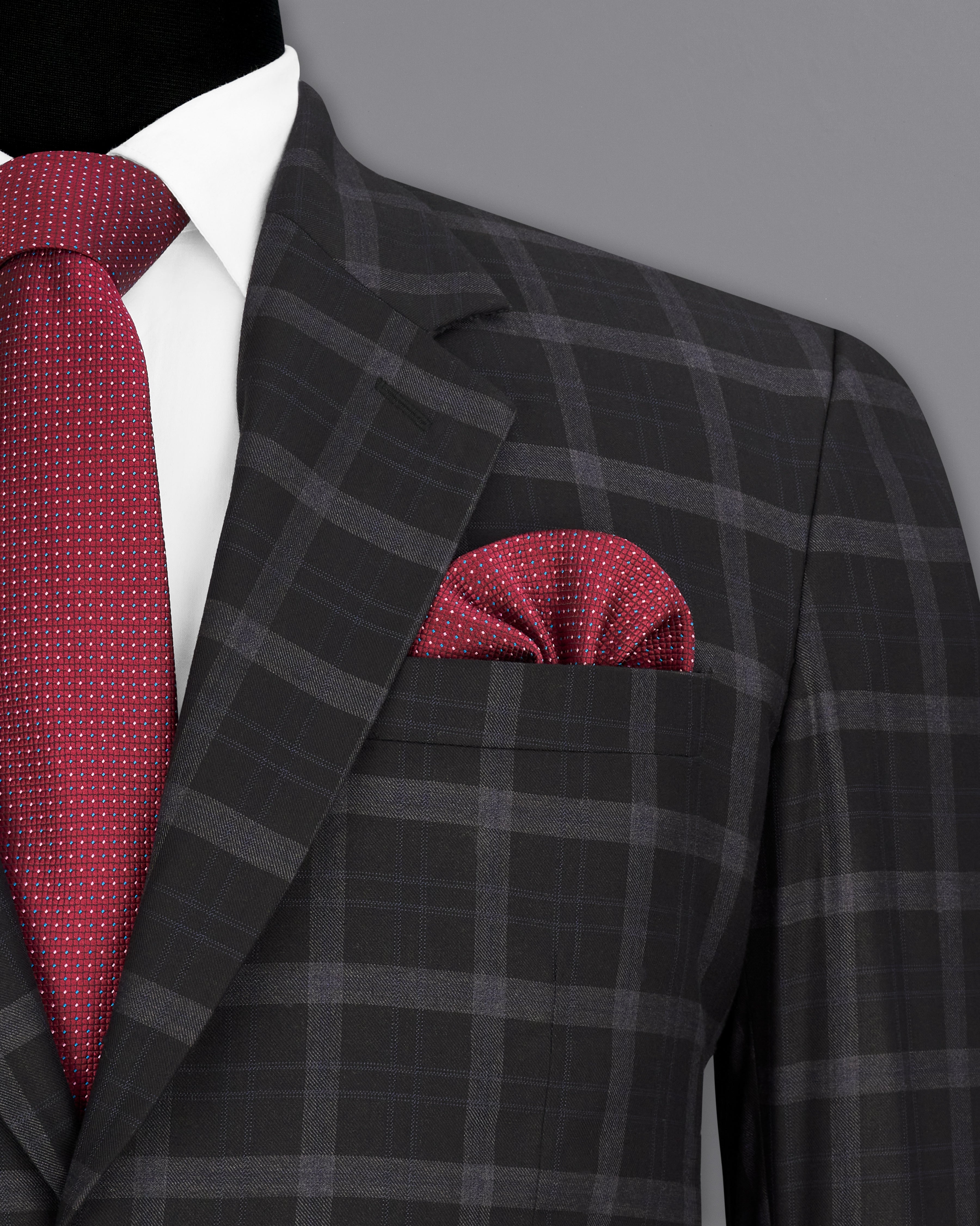 Bleached Cedar Black Plaid Single Breasted Suit ST2294-SB-36, ST2294-SB-38, ST2294-SB-40, ST2294-SB-42, ST2294-SB-44, ST2294-SB-46, ST2294-SB-48, ST2294-SB-50, ST2294-SB-52, ST2294-SB-54, ST2294-SB-56, ST2294-SB-58, ST2294-SB-60