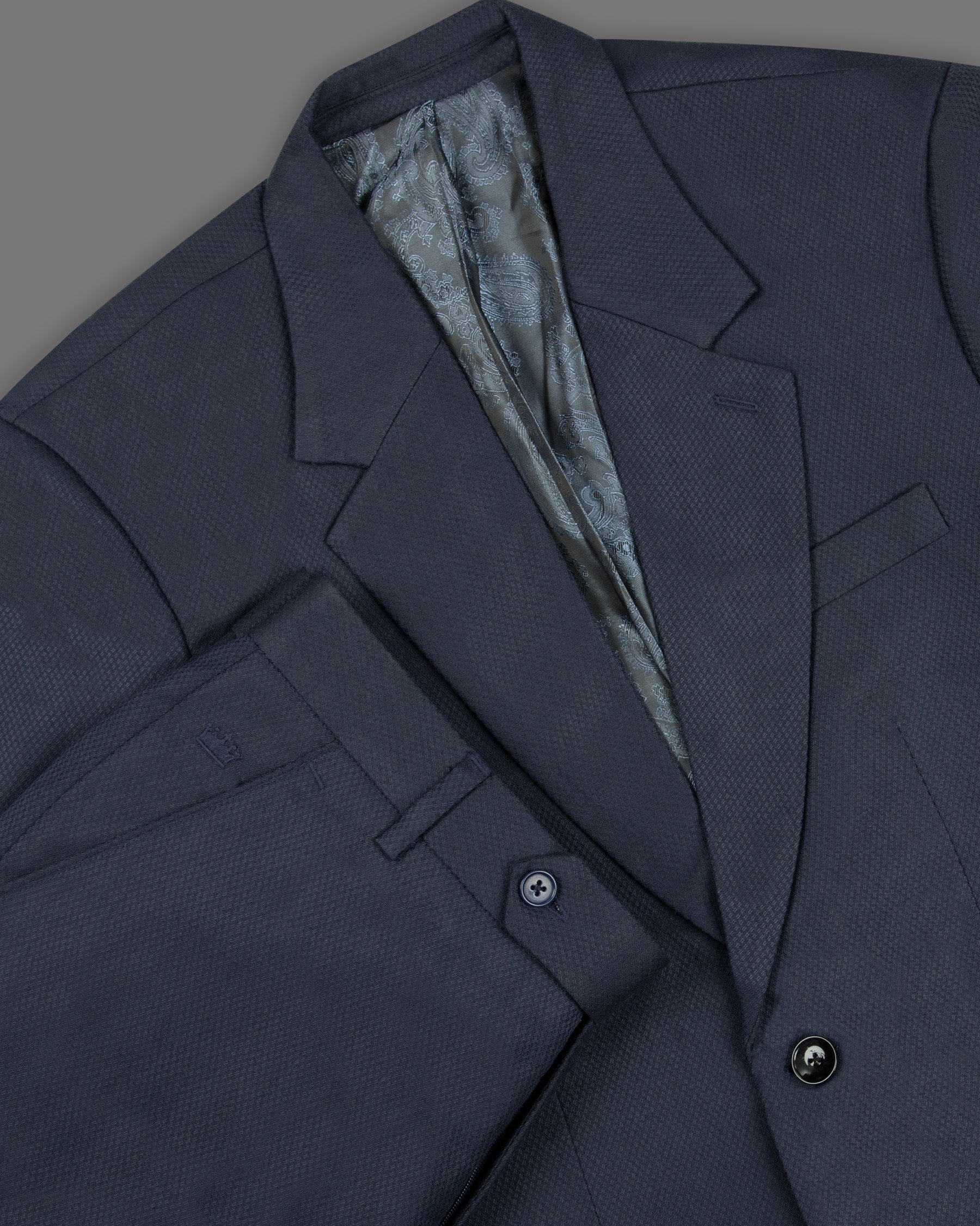 Royal Blue Diamond Textured Suit