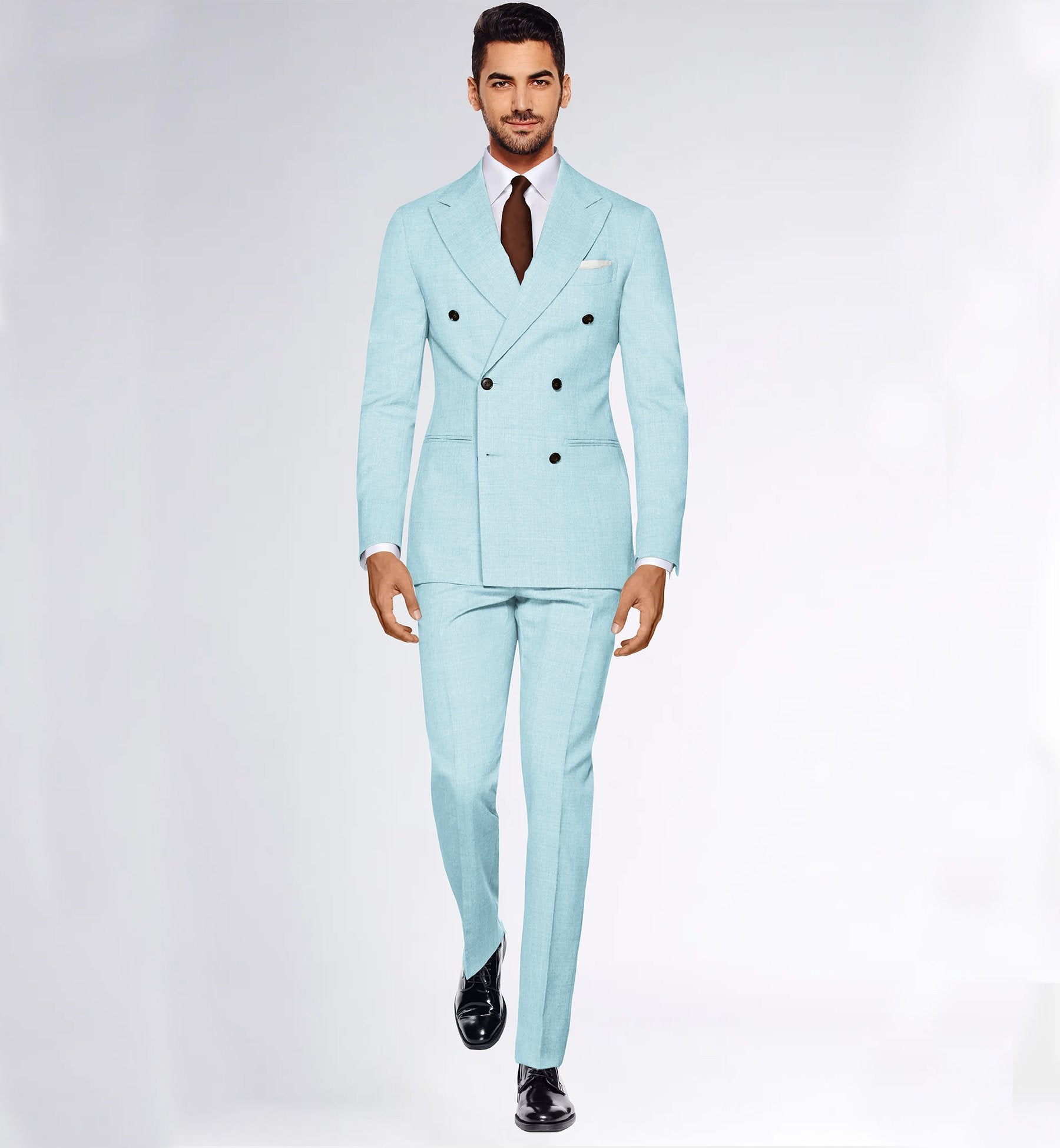 Mint Double Breasted Cotton Suit