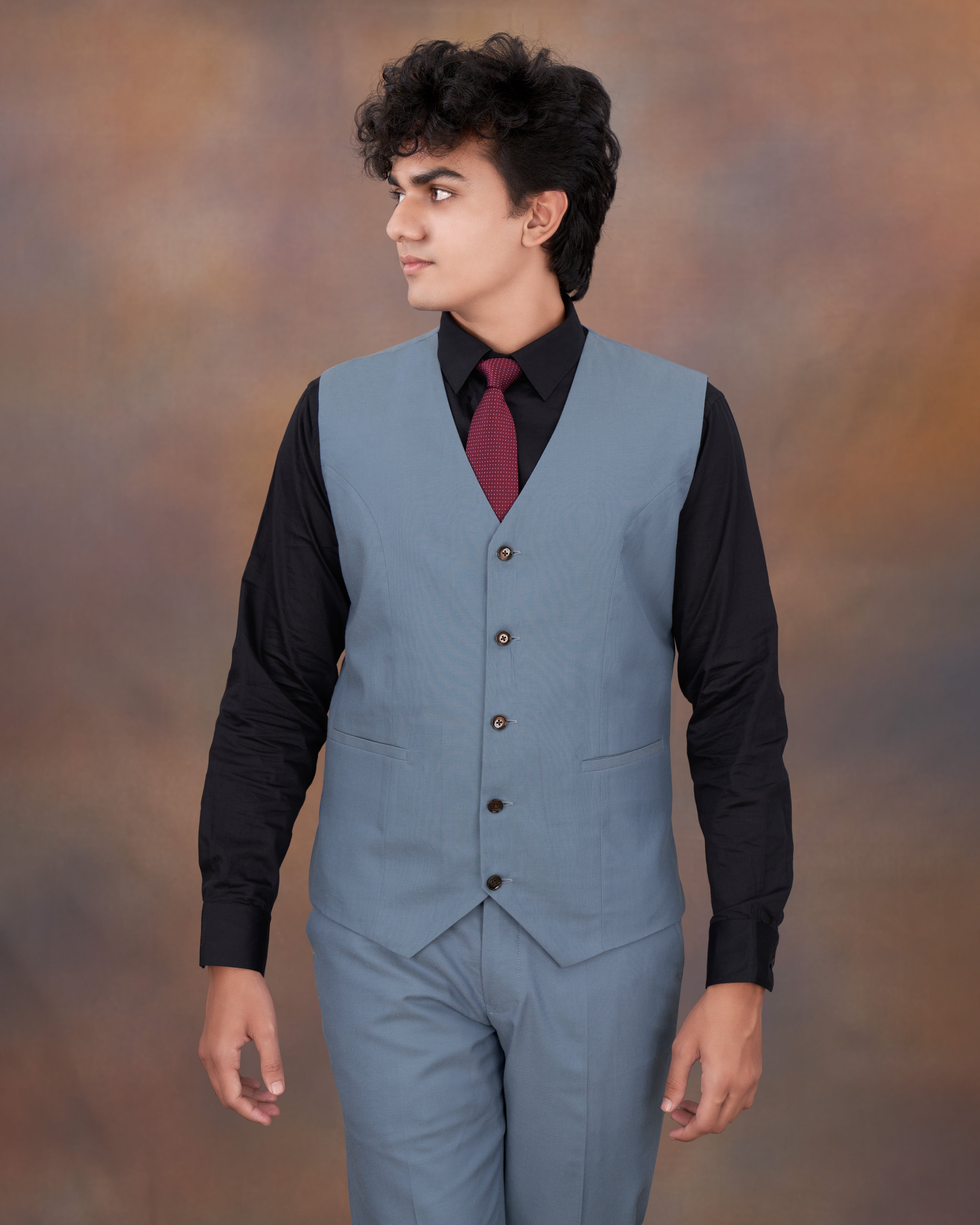Metallic Blue Double Breasted Premium Cotton Designer Suit with Belt Closure ST2331-DB-D8-36, ST2331-DB-D8-38, ST2331-DB-D8-40, ST2331-DB-D8-42, ST2331-DB-D8-44, ST2331-DB-D8-46, ST2331-DB-D8-48, ST2331-DB-D8-50, ST2331-DB-D8-52, ST2331-DB-D8-54, ST2331-DB-D8-56, ST2331-DB-D8-58, ST2331-DB-D8-60
